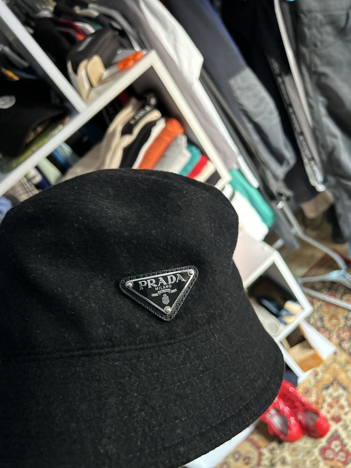 Prada Prada Re-Nylon bucket hat wool Size 30 - 4 Thumbnail