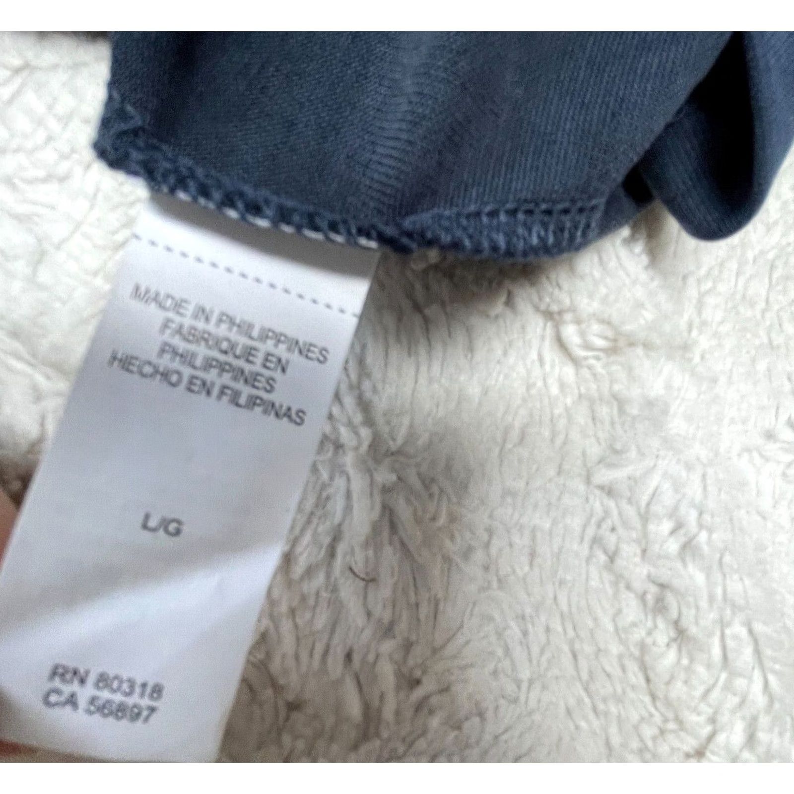 Lucky Brand Lucky Brand Women V-Neck Tie Waist Midi Dress Blue Large 3/4 Sleeve Stretch Size L / US 10 / IT 46 - 6 Thumbnail