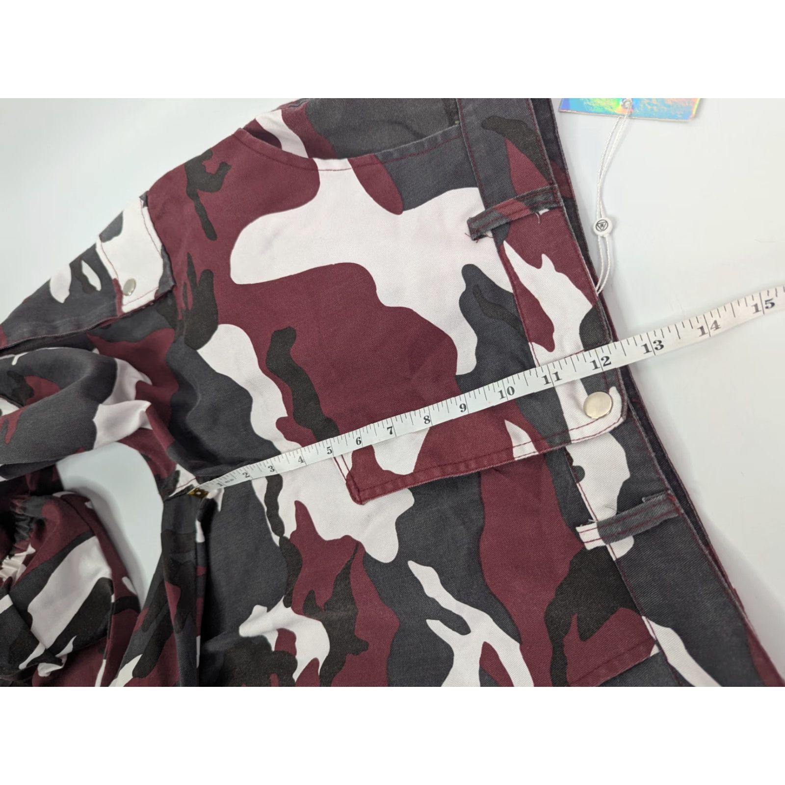 Missguided NWT Missguided Red Camo Cargo Printed Combat Trousers Joggers Women's Size 6 Size 28" / US 6 / IT 42 - 6 Thumbnail