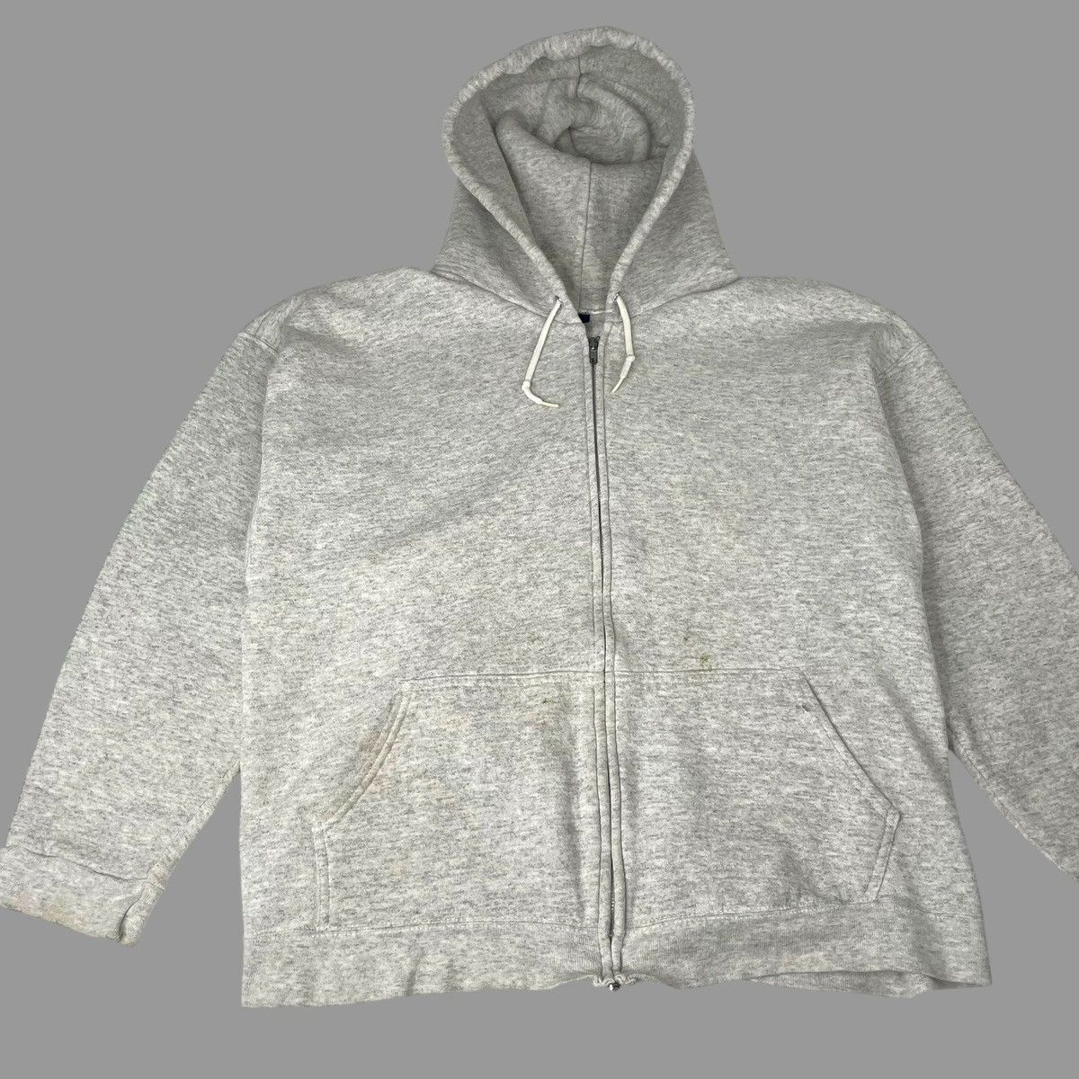 Vintage Vintage 90s blank zip up hoodie Size US XL / EU 56 / 4 - 3 Thumbnail