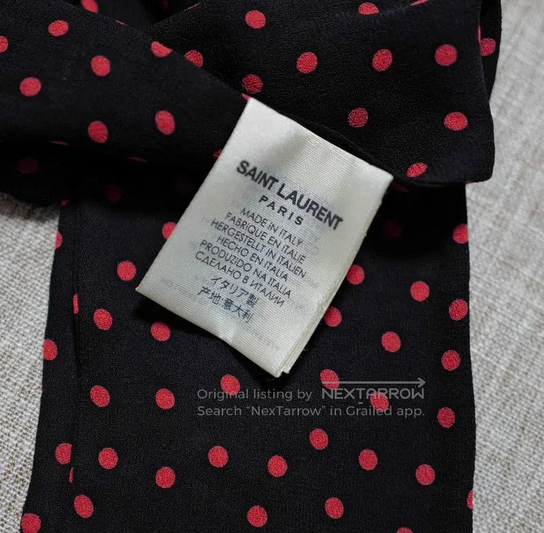 Saint Laurent Paris Saint Laurent Paris Black and Red Polka Dot Bow Tie, Neckt Size ONE SIZE - 2 Thumbnail