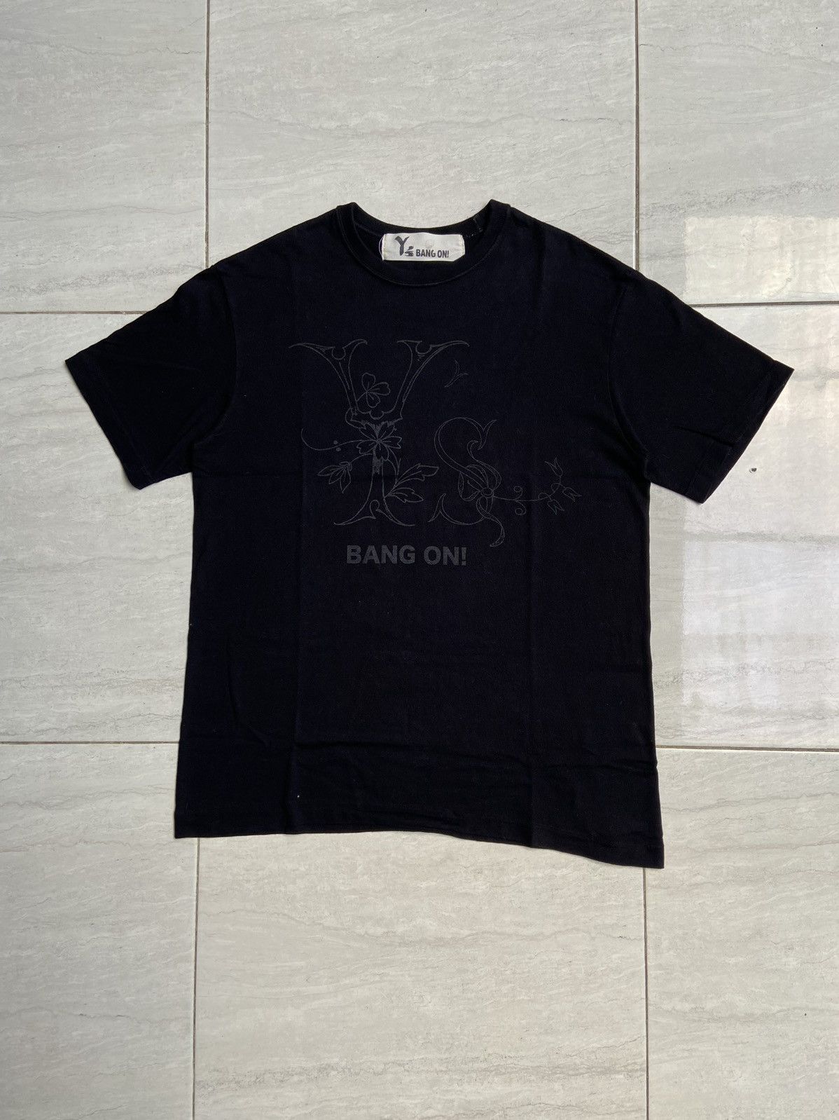 Yohji Yamamoto Y’S BANG ON! Black Logo T-Shirt Size US M / EU 48-50 / 2 - 1 Thumbnail