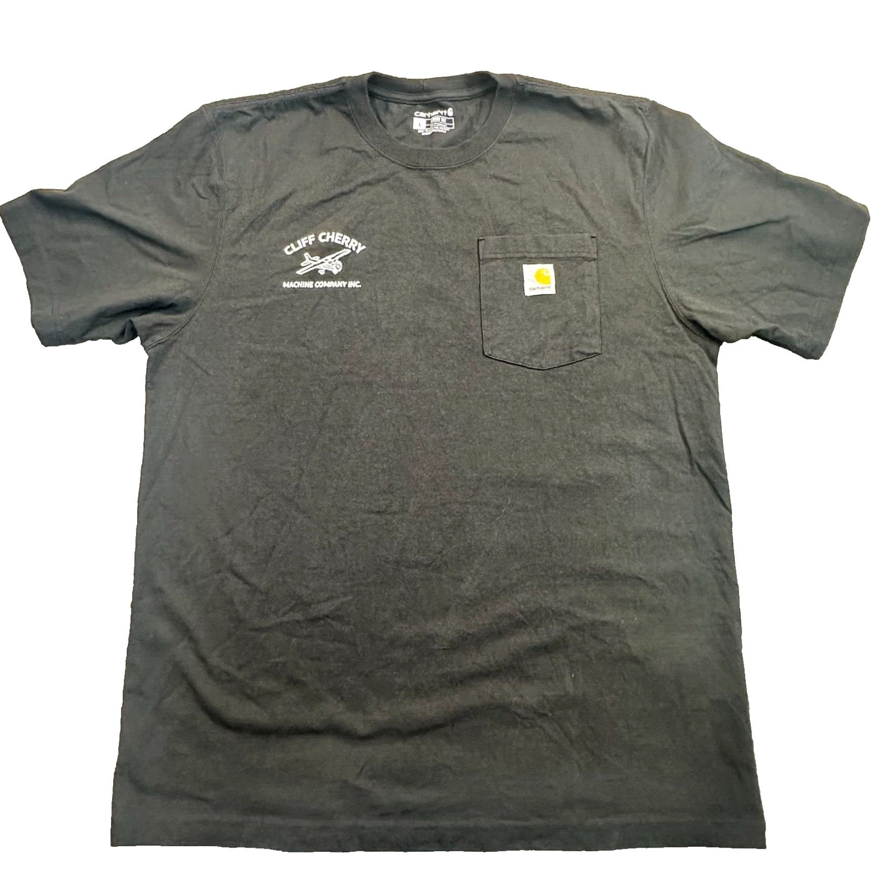 Carhartt Carhartt Mens Large Logo Gray Pocket Tee Airplane Machine Parts Graphic Shirt Size US L / EU 52-54 / 3 - 2 Thumbnail