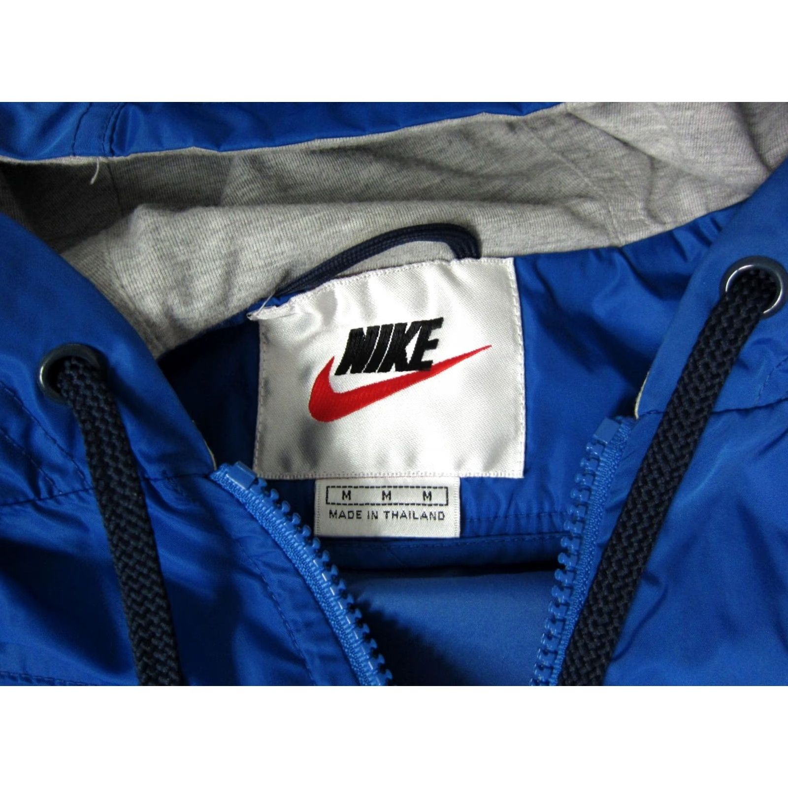 Nike VINTAGE Nike Jacket Mens M Blue 90s Windbreaker Zip Hooded Swoosh Featured Gift-Ready Size US M / EU 48-50 / 2 - 6 Thumbnail