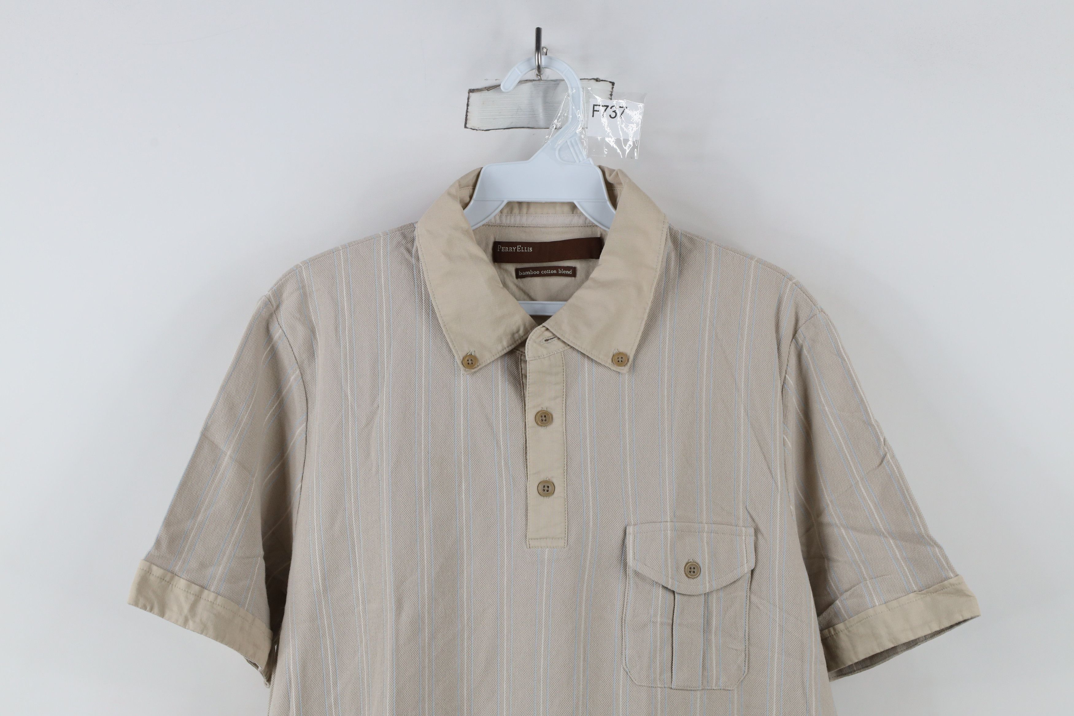 Vintage Vintage Streetwear Cotton Blend Striped Collared Polo Shirt Size US L / EU 52-54 / 3 - 2 Thumbnail