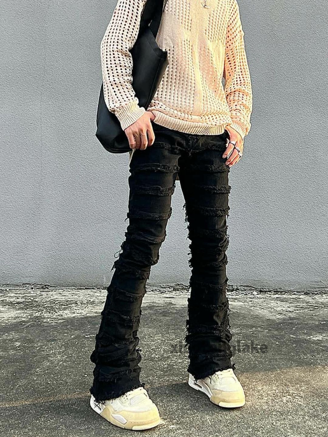 Jean × Vintage washed faded damaged punk grunge ripped jeans Size US 34 / EU 50 - 2 Thumbnail