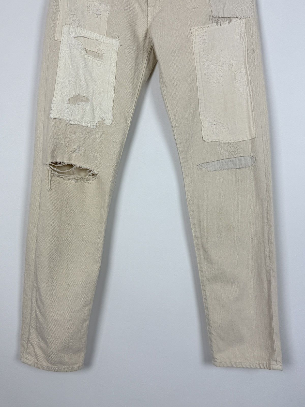 Ralph Lauren Polo Astor Slim Boyfriend Distressed Patchwork Denim 26 Size 26" / US 2 / IT 38 - 6 Thumbnail