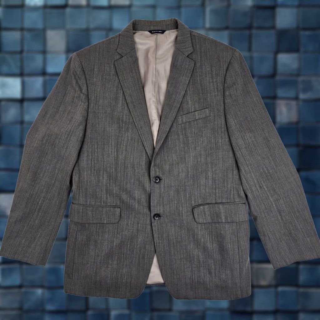 Banana Republic VINTAGE Banana Republic Modern Fit Herringbone Wool Suit Jacket Men 42R Gray Lined EUC Size 42R - 1 Thumbnail