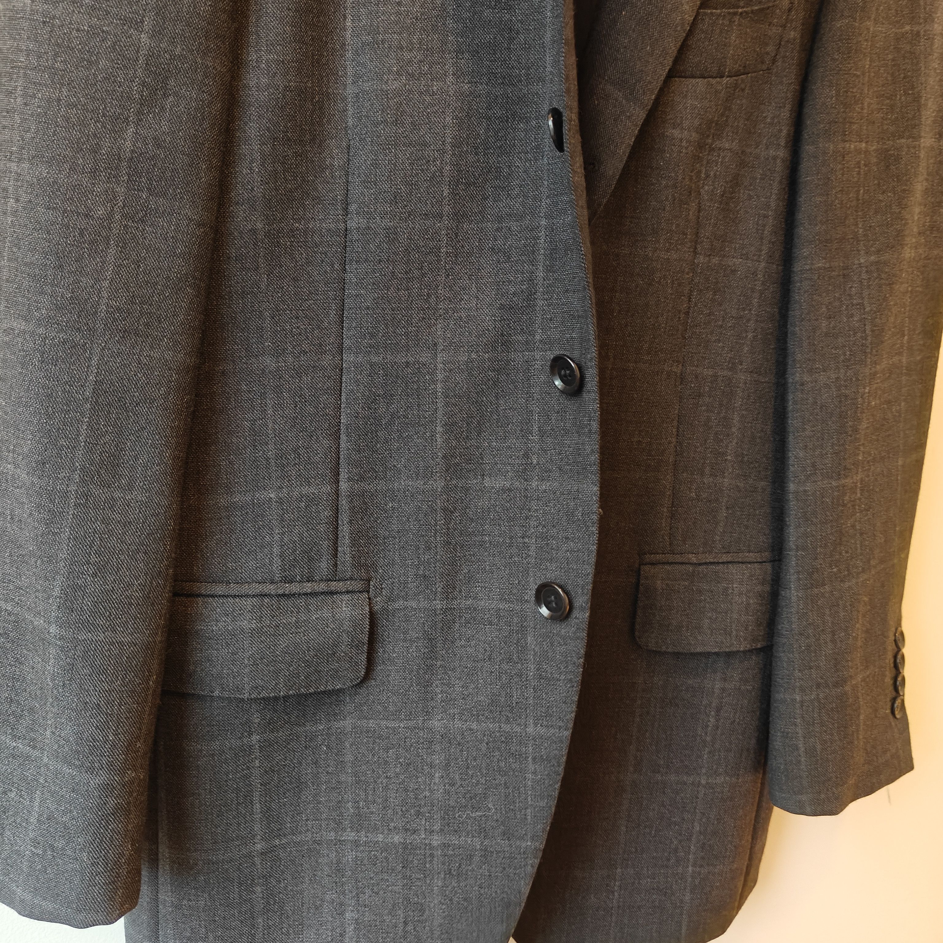 Ring Jacket Ring Jacket Grey Plaid Check Wool Blazer Made in Japan Size 46R - 14 Thumbnail