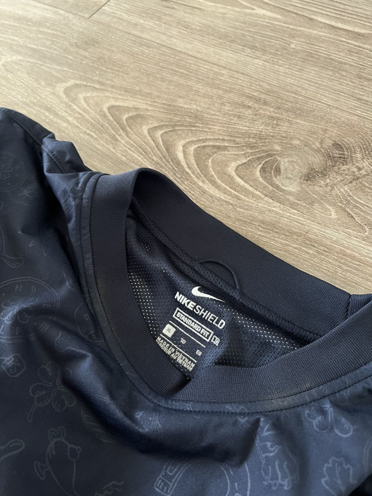 Designer × Nike ‼️Nike Shield Overprinted Monogram Metal Nylon Sweatshirt‼️ Size US XL / EU 56 / 4 - 12 Thumbnail