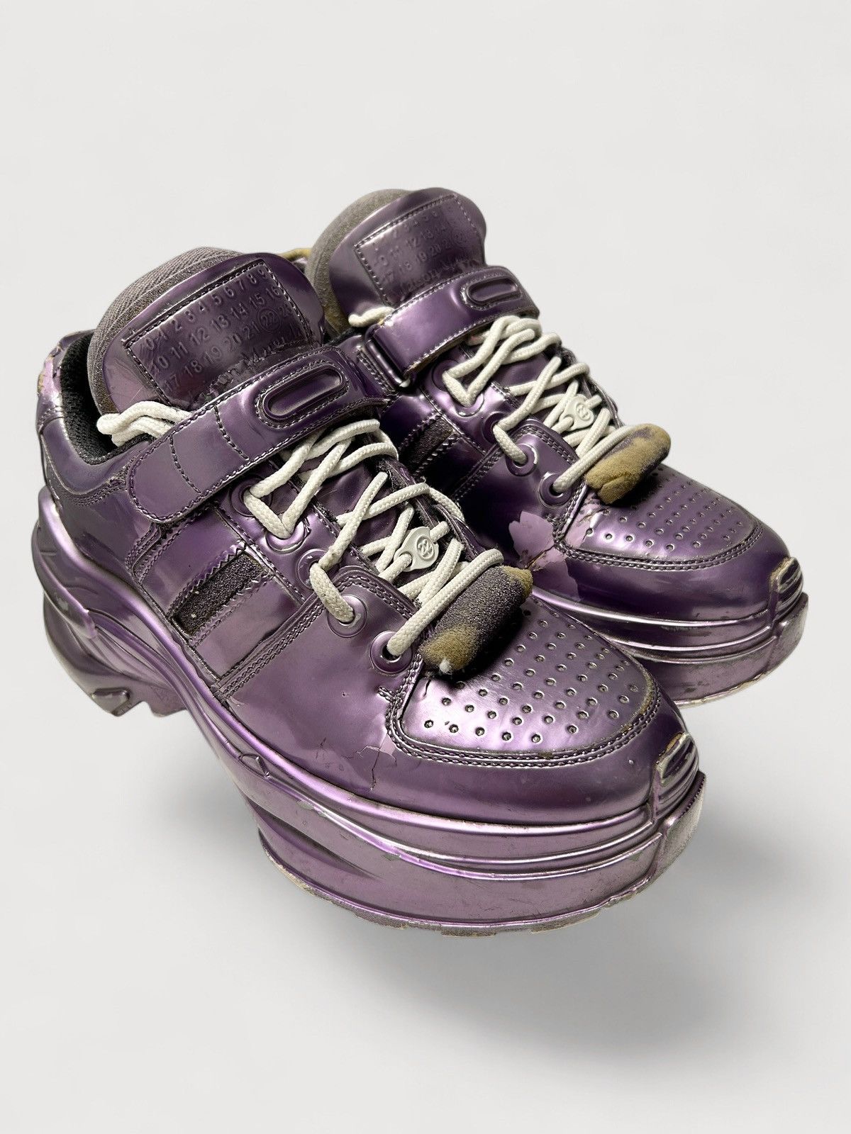 Maison Margiela 2008 Retro Fit Purple Metallic Platform Sneaker Size US 6 / EU 39 - 1 Thumbnail
