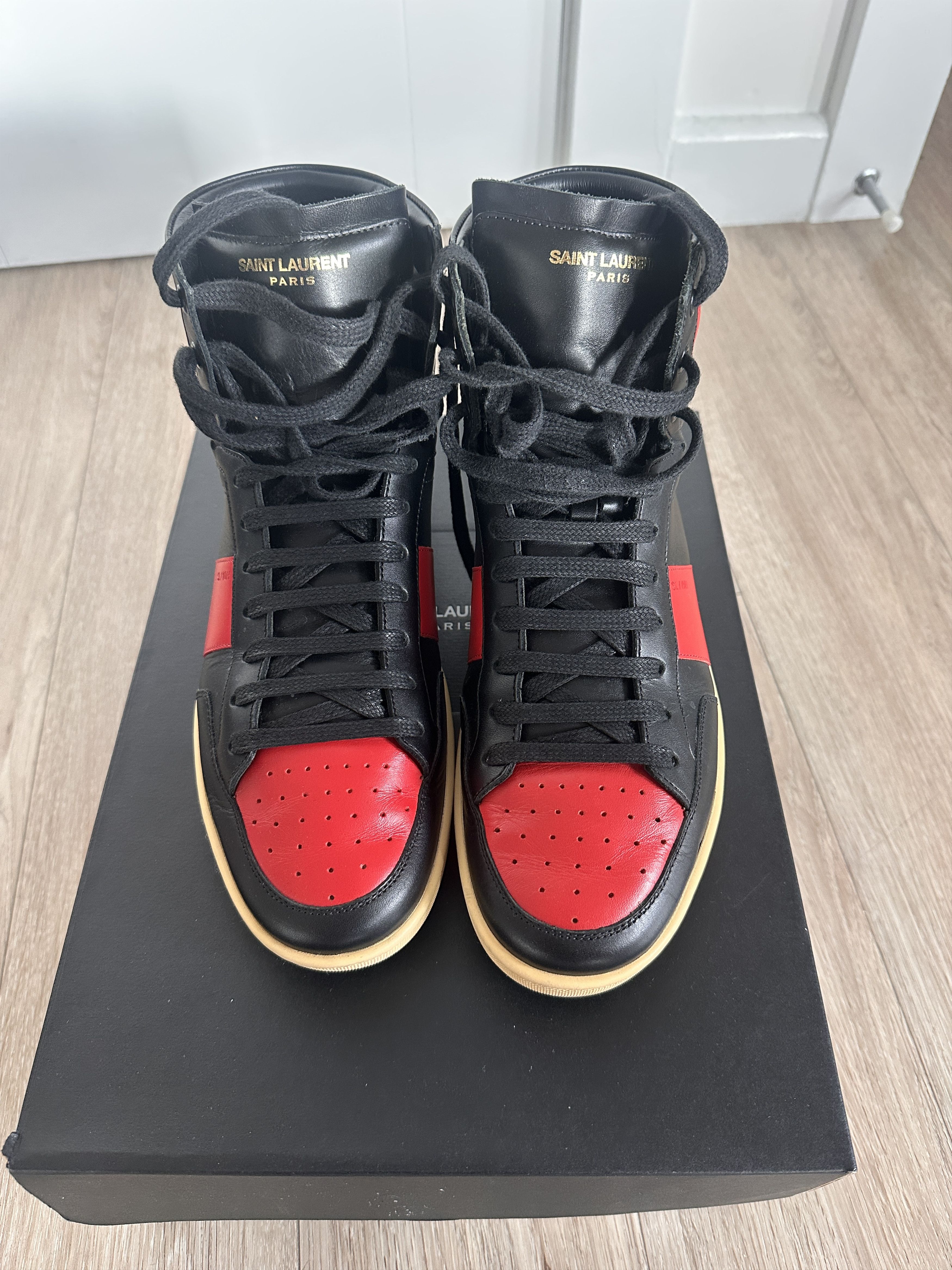 Saint Laurent Paris SL10H Red/Black Hightops Size US 8 / EU 41 - 1 Thumbnail