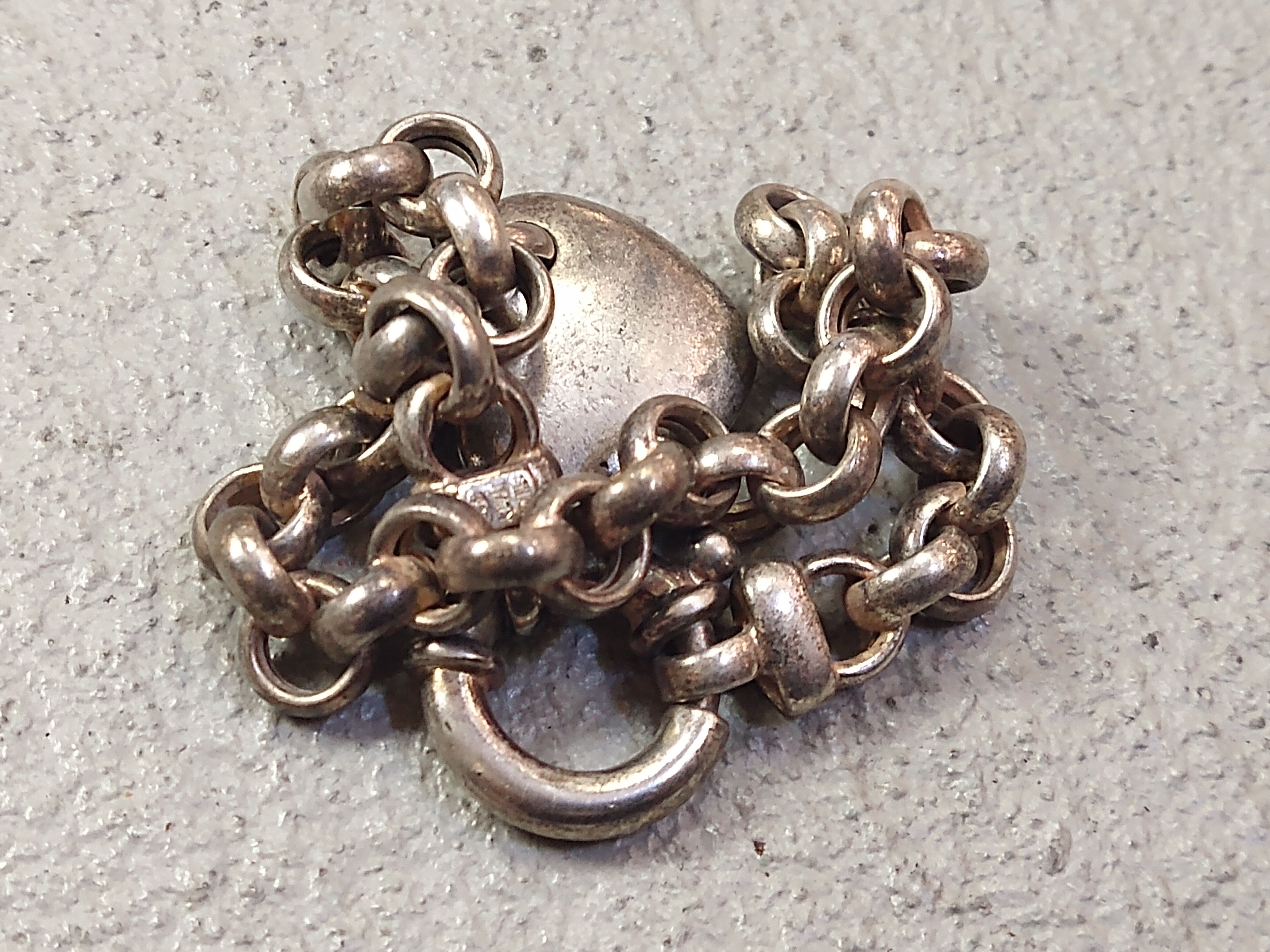 Jewelry Vintage Sterling Silver Bracelet Heart Round Italy 7.75" Y2K Size ONE SIZE - 10 Thumbnail
