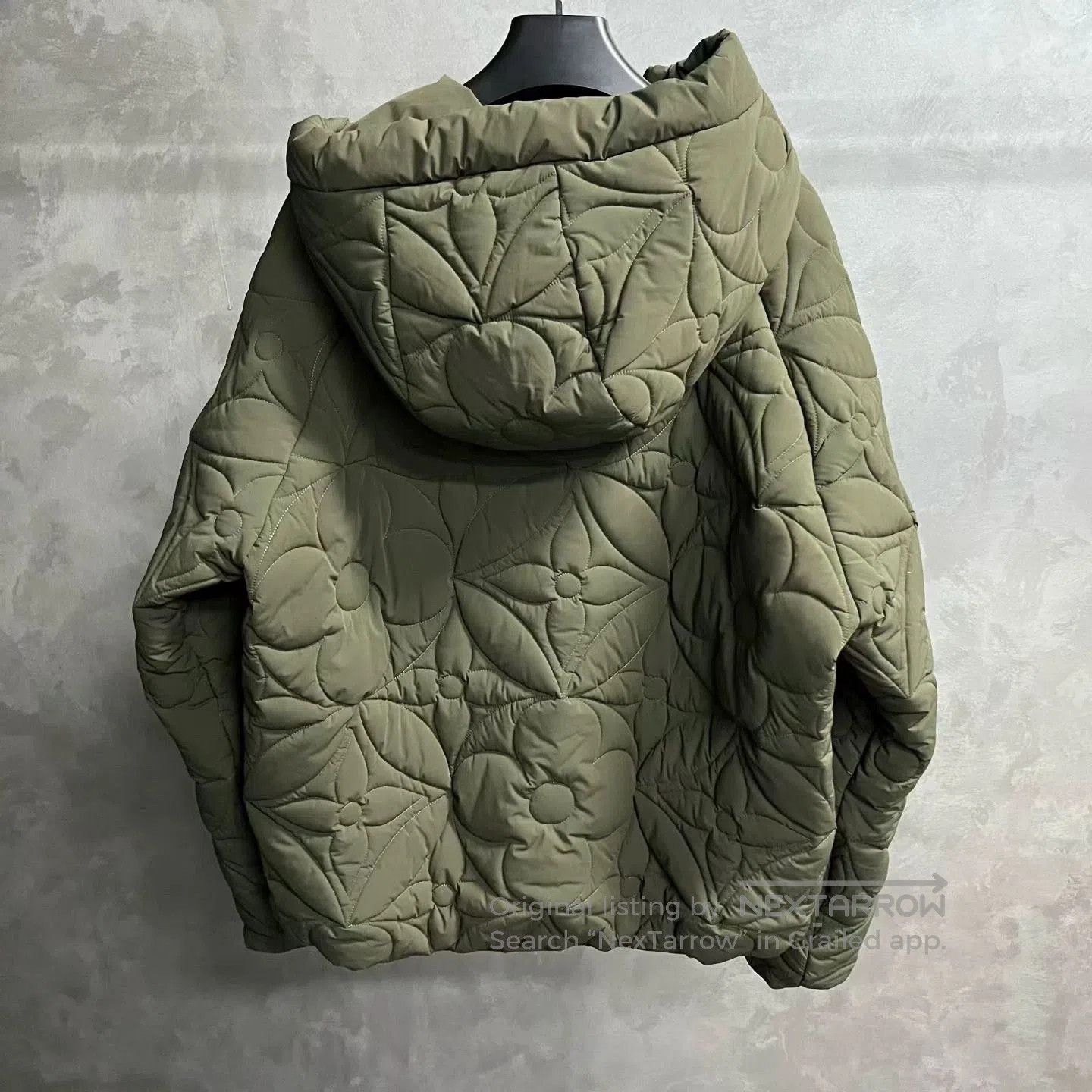 Louis Vuitton green floral quilted hooded jacket. Size US XXL / EU 58 / 5 - 6 Thumbnail