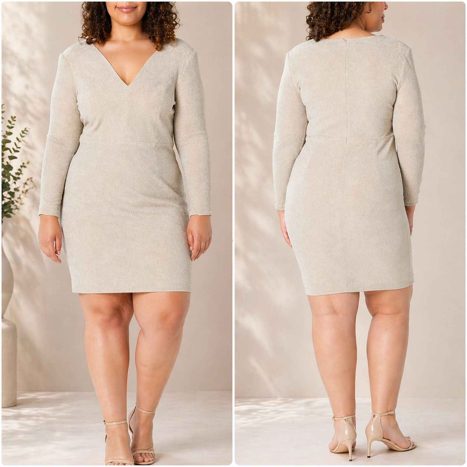 Dress the Population Dress the Population Riley Short Gold Dress Size 3X Size 3XL / US 20-22 - 1 Thumbnail