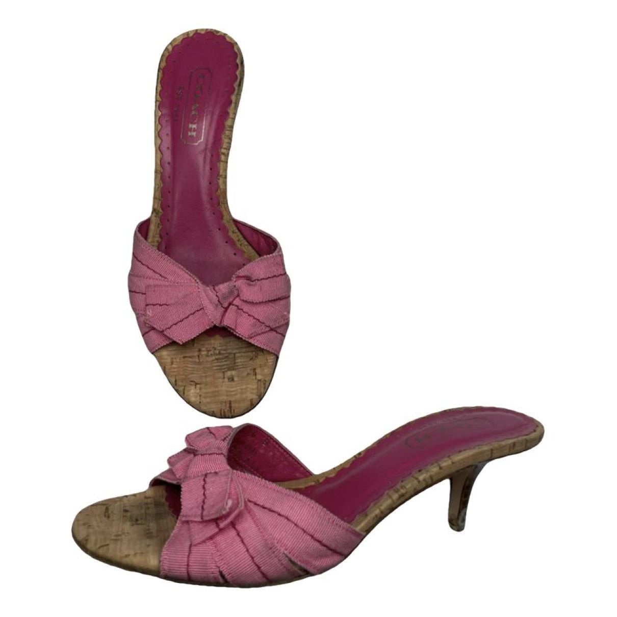 Coach Pink Leather Heel Size US 5.5 / IT 35.5 - 1 Thumbnail
