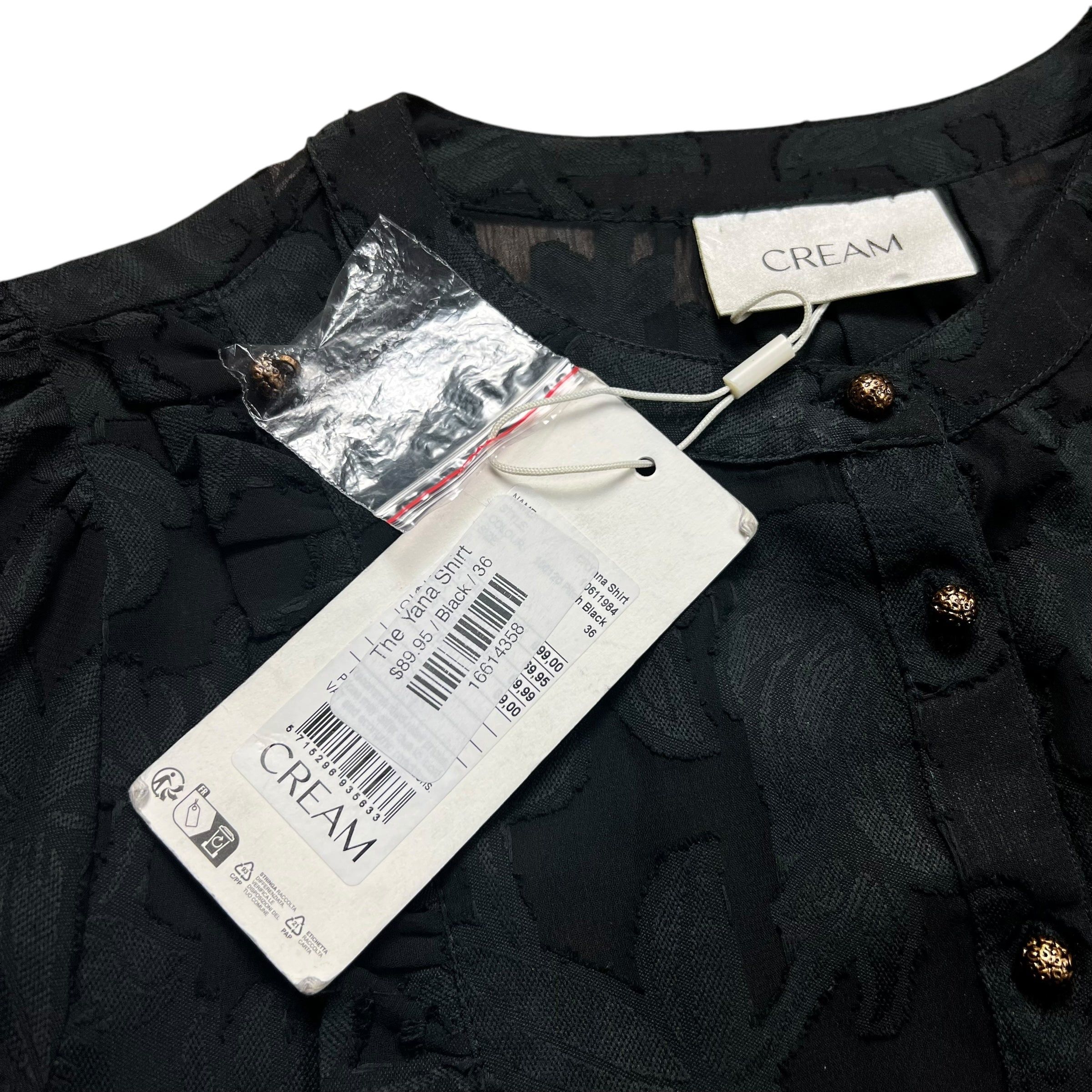 Designer Cream CRYana Black Blouse - L Size L / US 10 / IT 46 - 4 Thumbnail