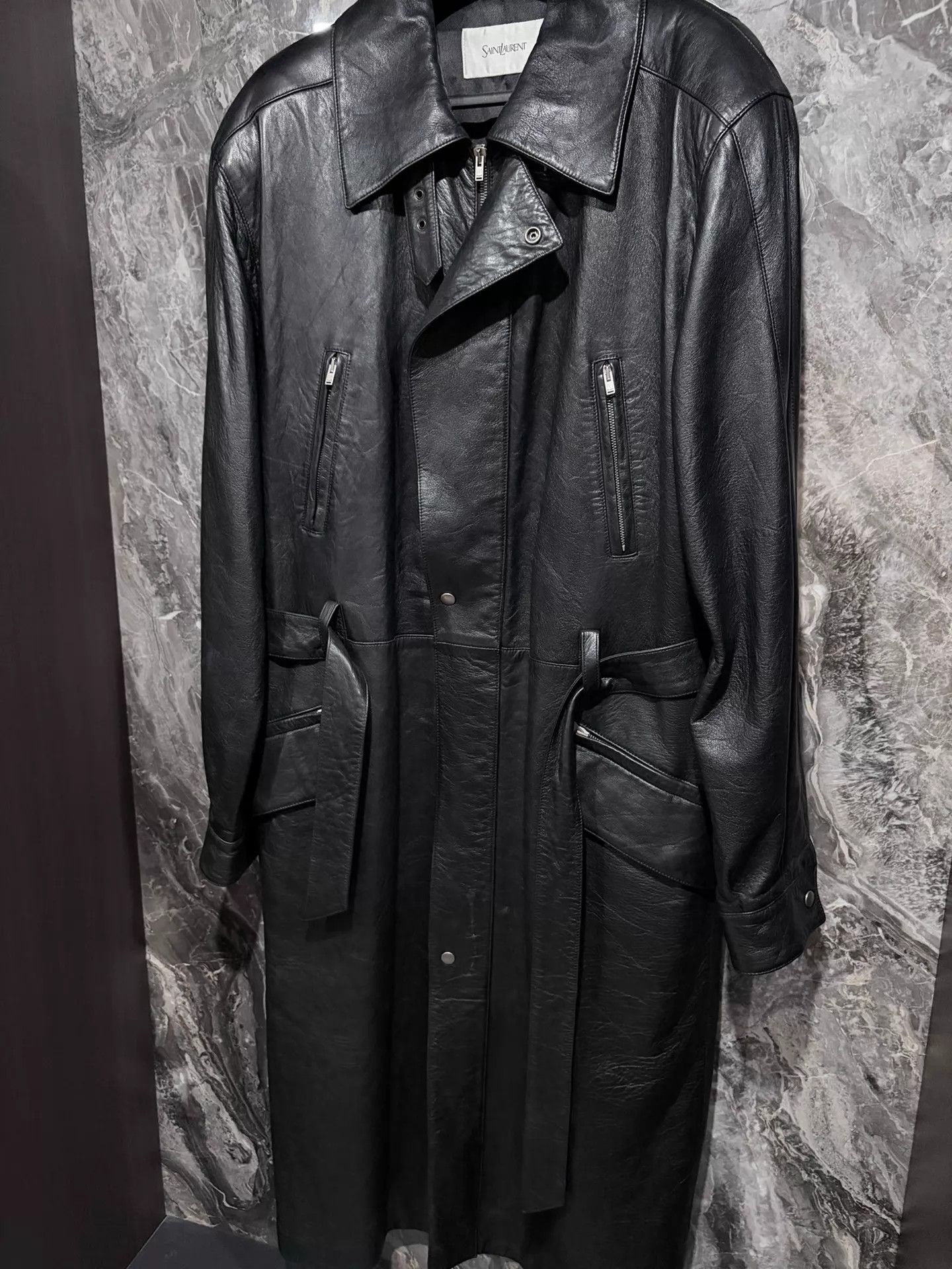 Saint Laurent Paris SAINT LAURENT 24FW LIMITED TIE BELT SHEEPSKIN COAT 50 Size US M / EU 48-50 / 2 - 6 Thumbnail