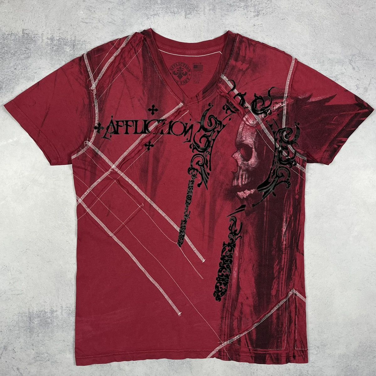 Affliction Vintage Affliction Skulls y2k crazy T shirt 00’s Size US M / EU 48-50 / 2 - 2 Thumbnail