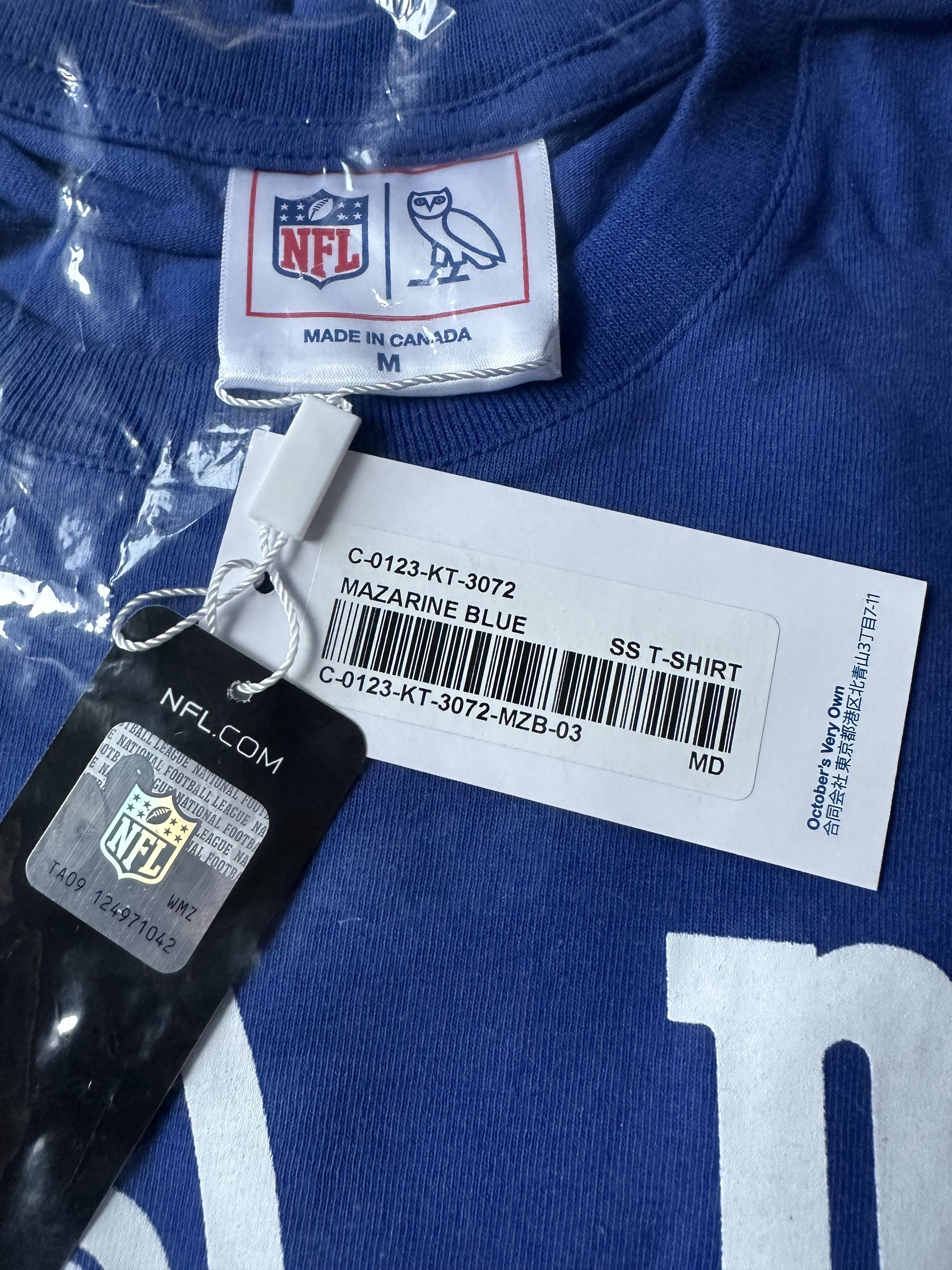 NFL × October's Very Own OVO x NFL New York Giants OG Owl T-Shirt new with tags Size US M / EU 48-50 / 2 - 7 Thumbnail