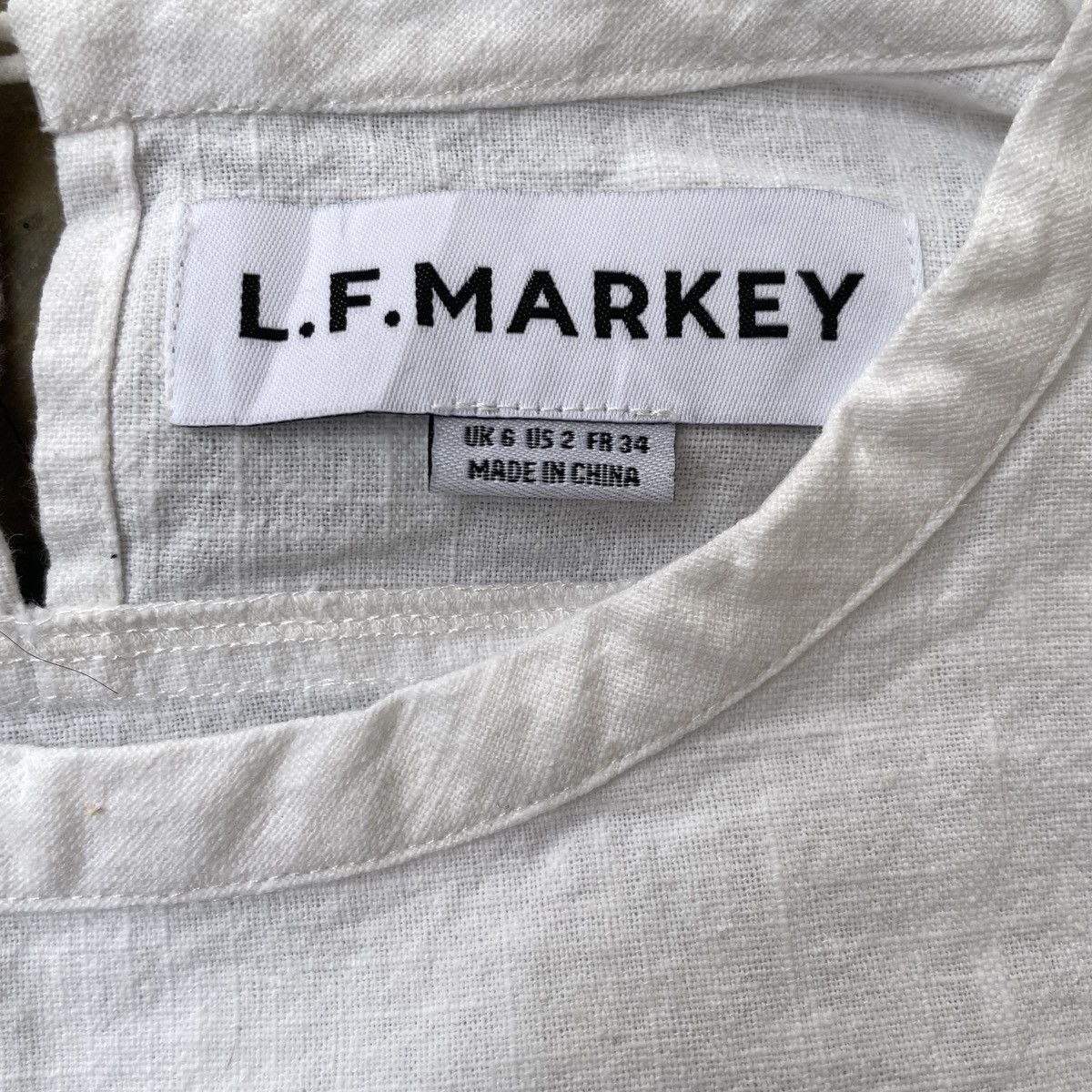 L.F. Markey LF Markey Fabian Top Shirt White Linen Blend Casual Ladies Size XS / US 0-2 / IT 36-38 - 5 Thumbnail