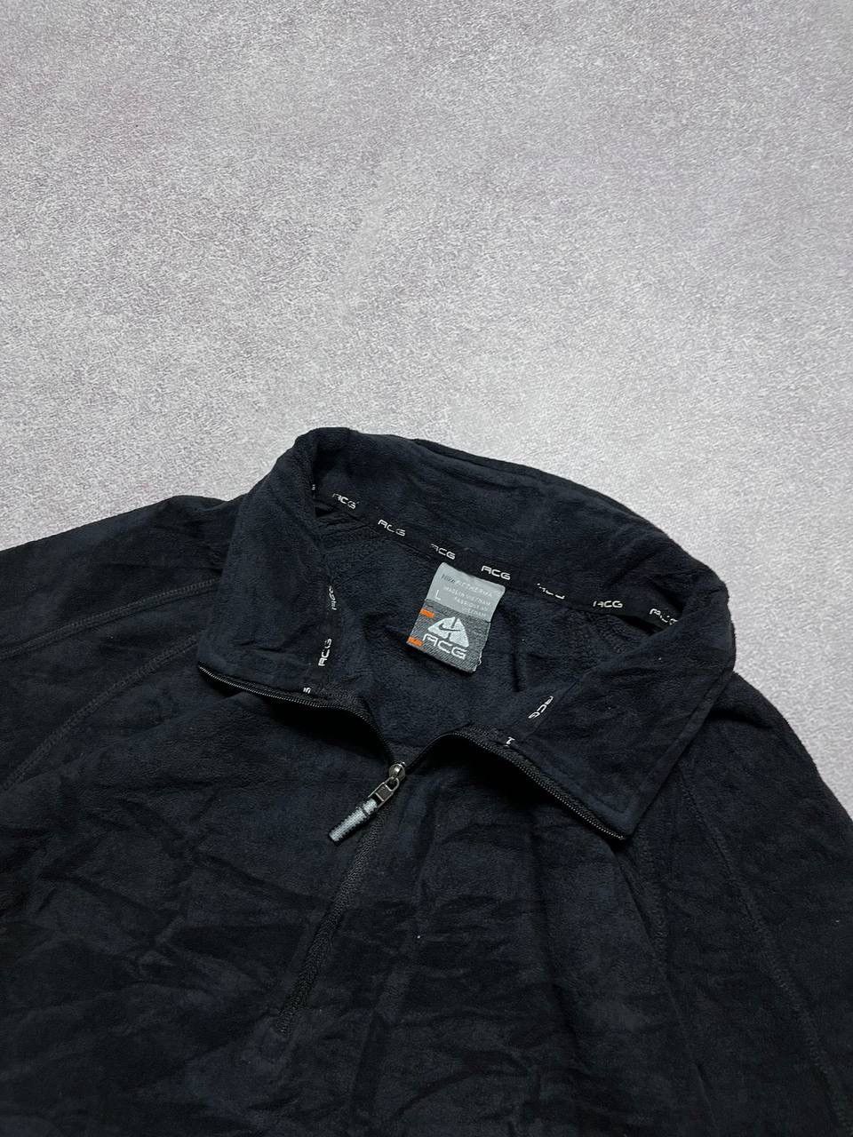 Vintage Vintage Nike ACG Black Fleece Quarter Zip Sweatshirt L Size L / US 10 / IT 46 - 2 Thumbnail
