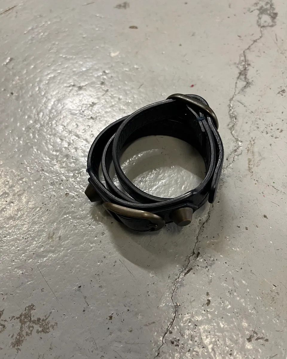 Balenciaga Balenciaga Navy Leather Double-Wrap Buckle Bracelet Size ONE SIZE - 2 Thumbnail