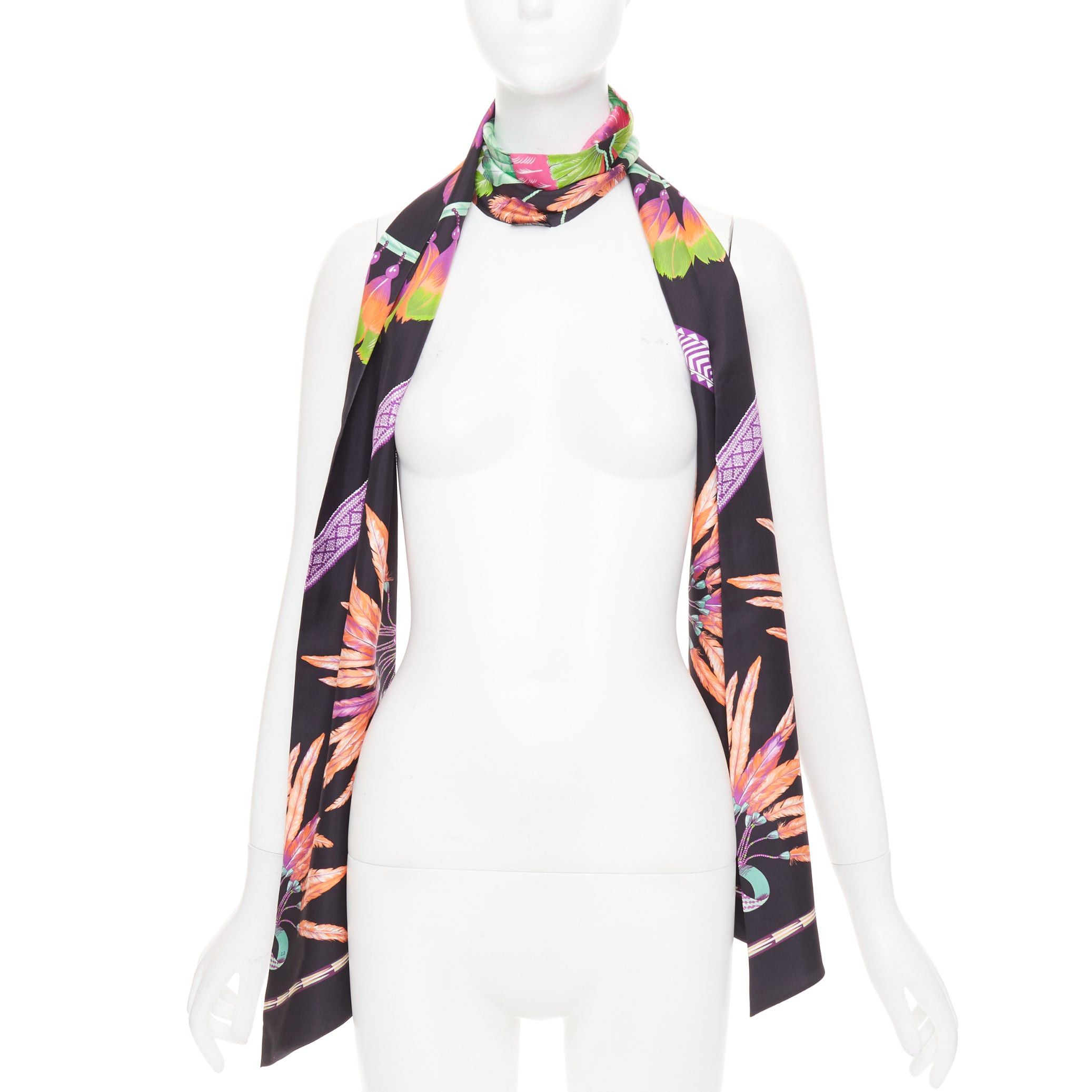 Hermes HERMES 100% silk twill Brazil Laurence Bourthoumieux bird of paradise print Maxi Twilly scarf Size ONE SIZE - 1 Thumbnail