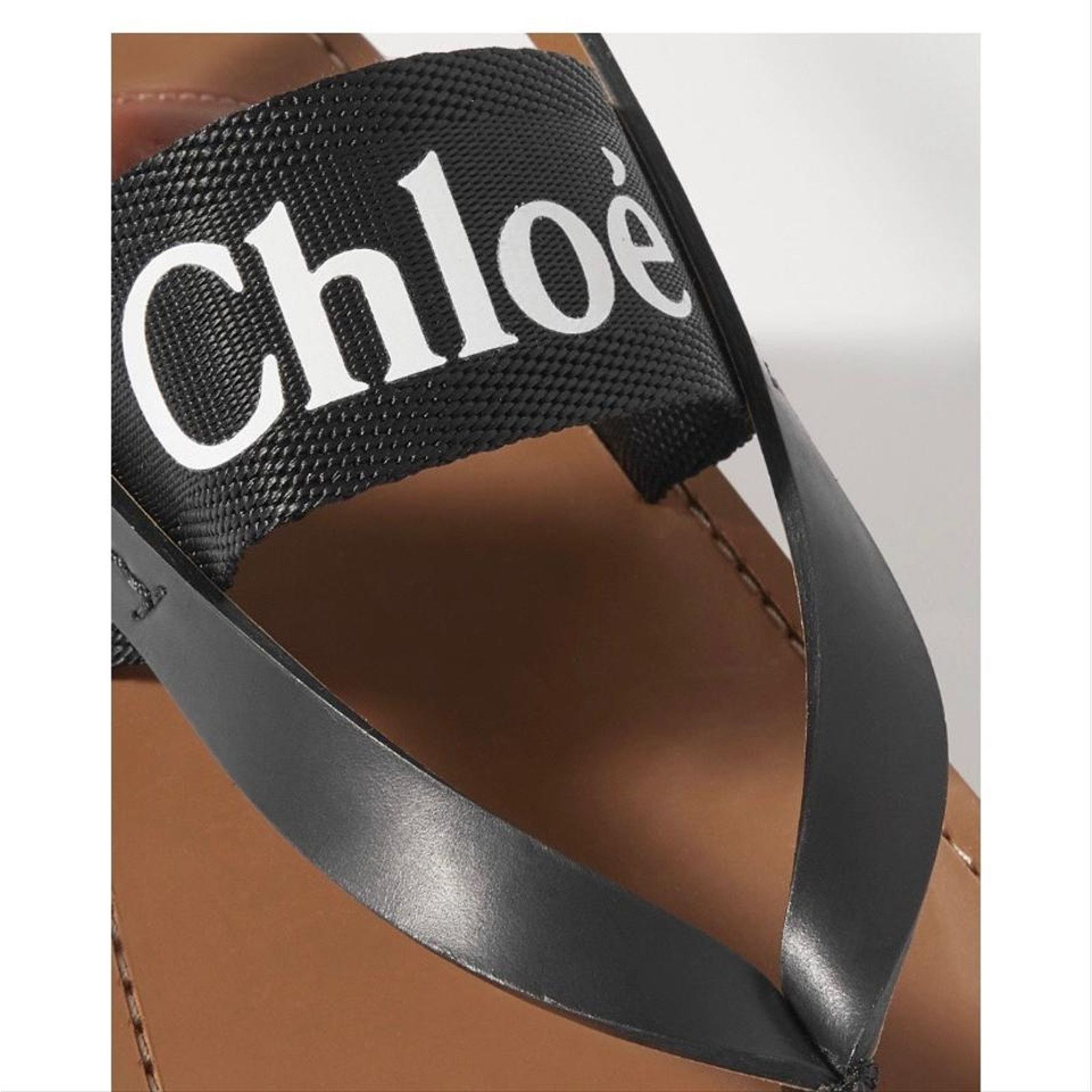 Chloe CHLOE woody logo printed canvas leather sandals Size US 12 / IT 42 - 5 Thumbnail