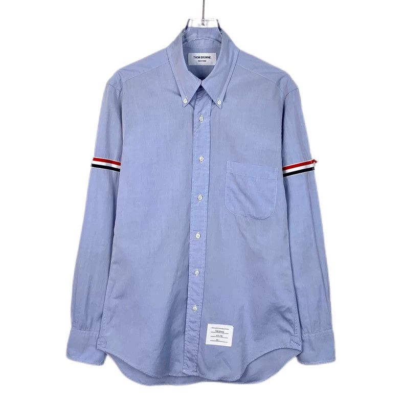 Thom Browne Thom Browne Light Blue Cotton Long Sleeve Shirt - dmc Size US S / EU 44-46 / 1 - 1 Thumbnail