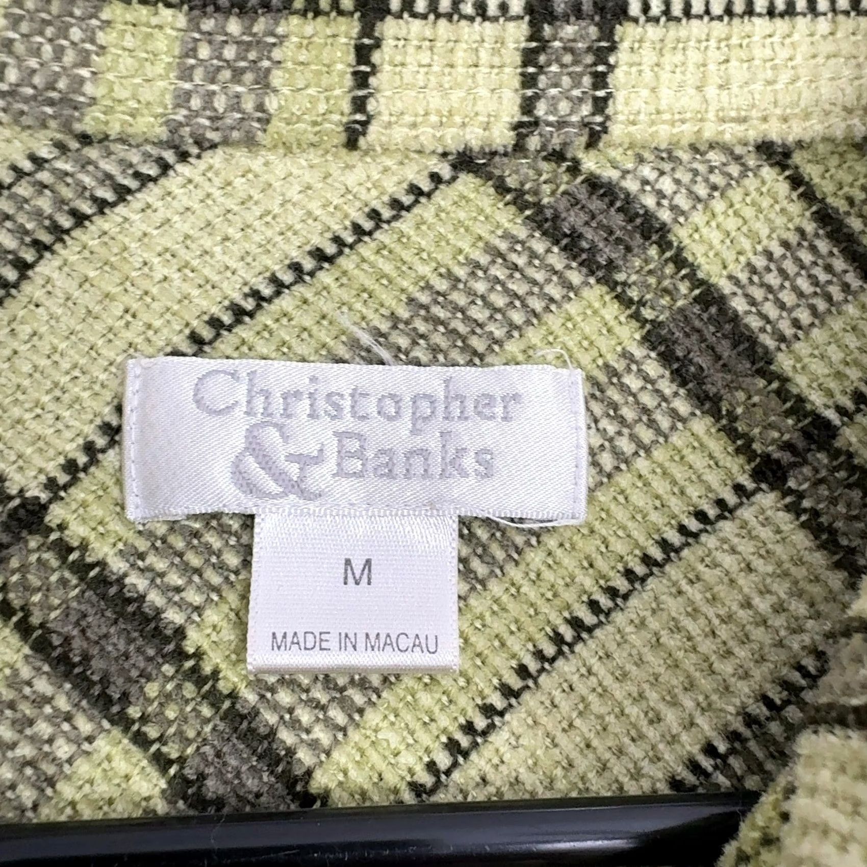 Vintage Christopher & Banks Jacket Womens M Green Yellow Plaid Full Zip Shacket Casual Size M / US 6-8 / IT 42-44 - 5 Thumbnail