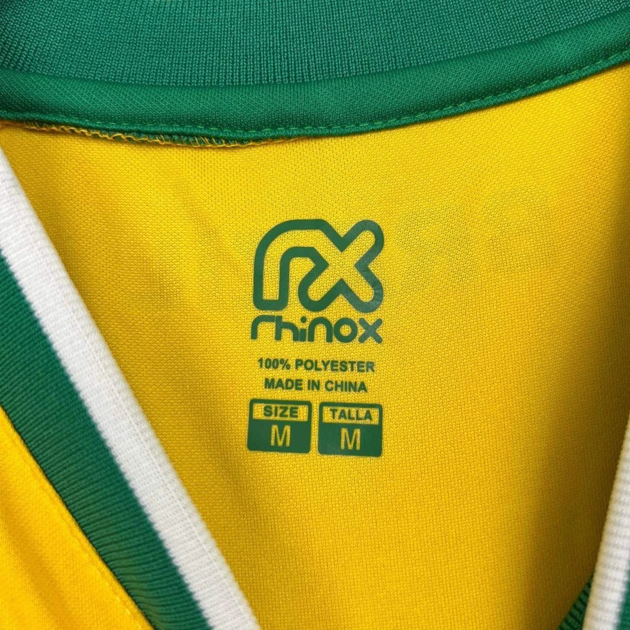 Rhinox Brazil Soccer Team Jersey Shirt Men M Short Sleeve V-Neck Size US M / EU 48-50 / 2 - 4 Thumbnail