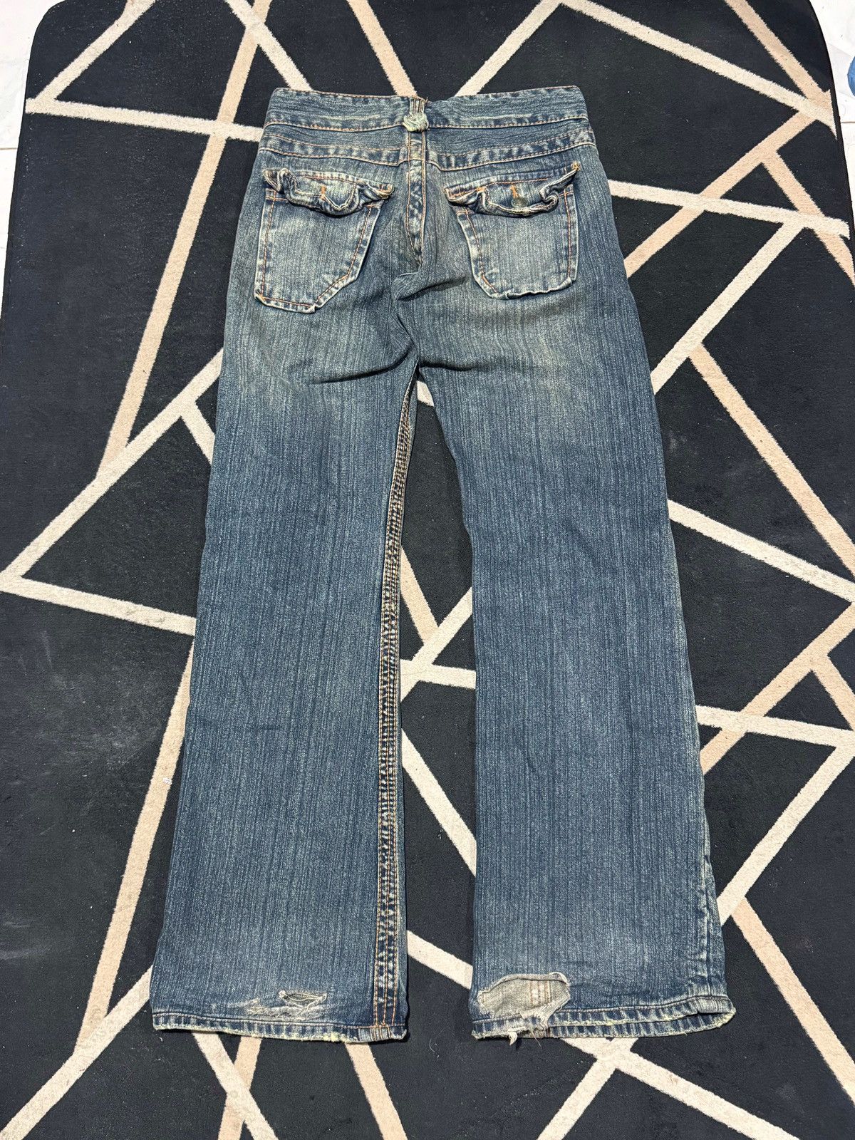 Tornado Mart Flare Denim Distressed Japanese Styled Size US 29 - 2 Thumbnail