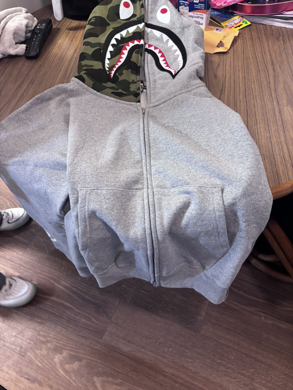 Bape Bape giant shark full zip gray Size US M / EU 48-50 / 2 - 3 Thumbnail