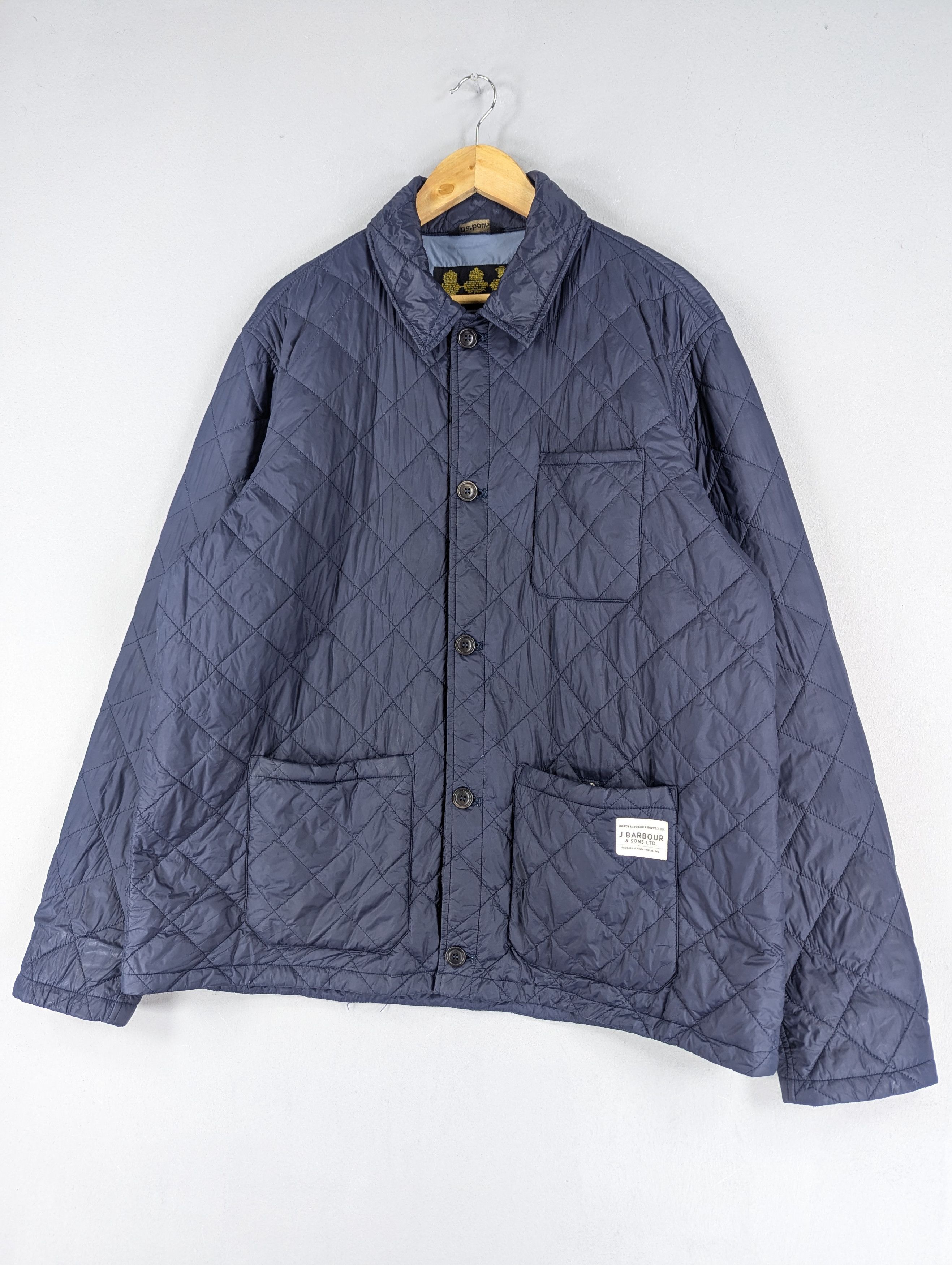 Barbour Barbour Soval Quilted Navy Button Jacket Size US XXL / EU 58 / 5 - 2 Thumbnail