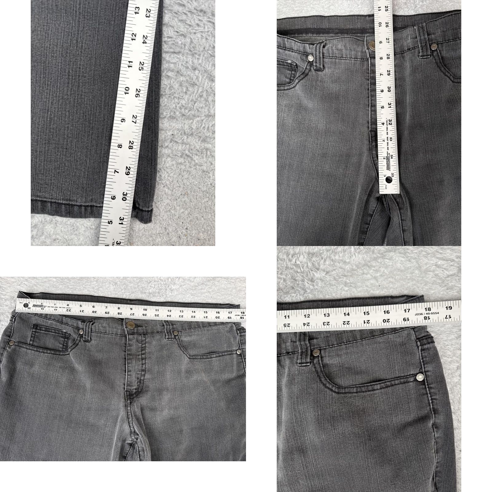 Faded Glory Faded Glory Jeans Womens 14 High Rise Straight Stretch Charcoal Wash 34x31 Size 36" / US 14 / IT 50 - 8 Thumbnail