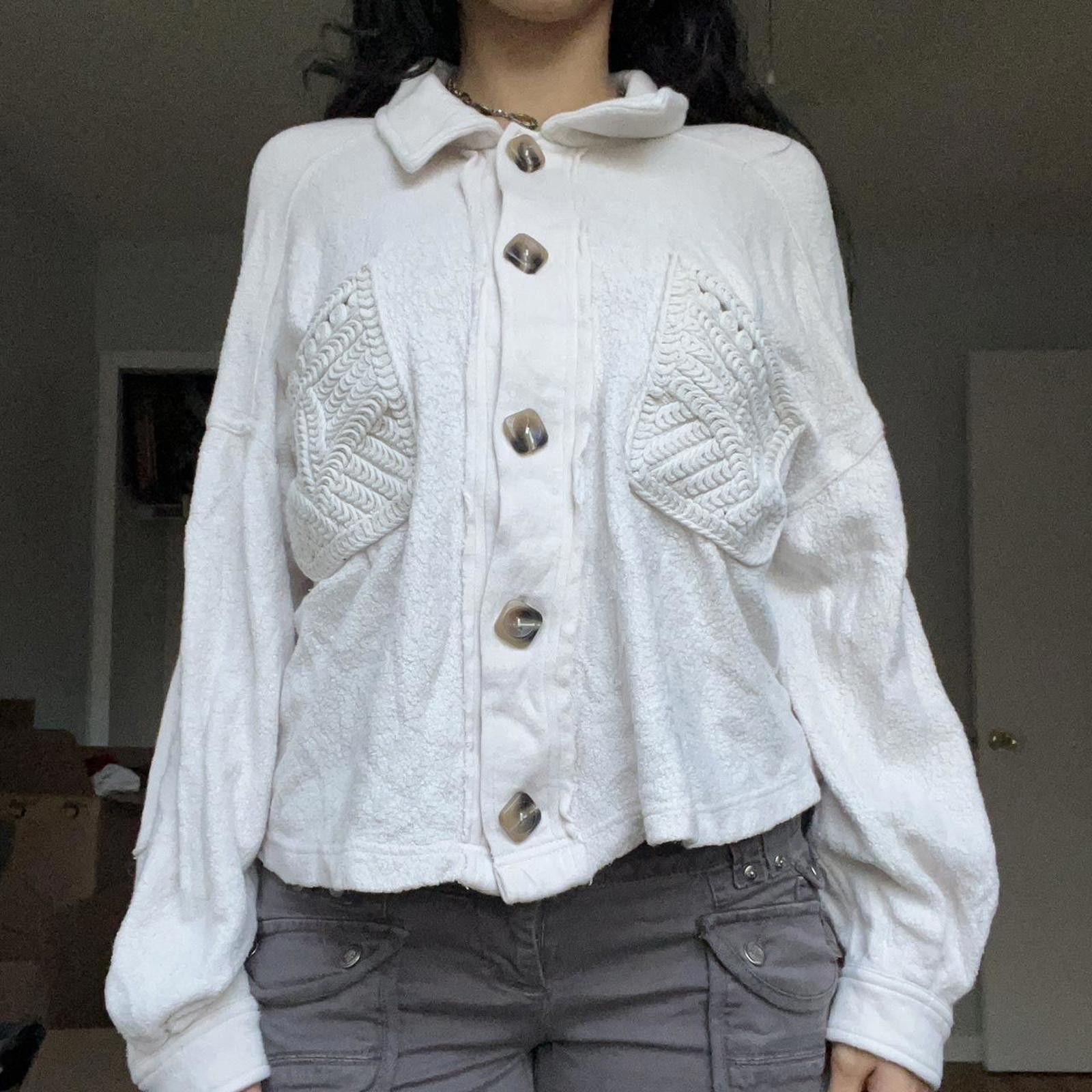 Other Cream 100% cotton button-up cardigan with a relaxed fit Size M / US 6-8 / IT 42-44 - 1 Thumbnail