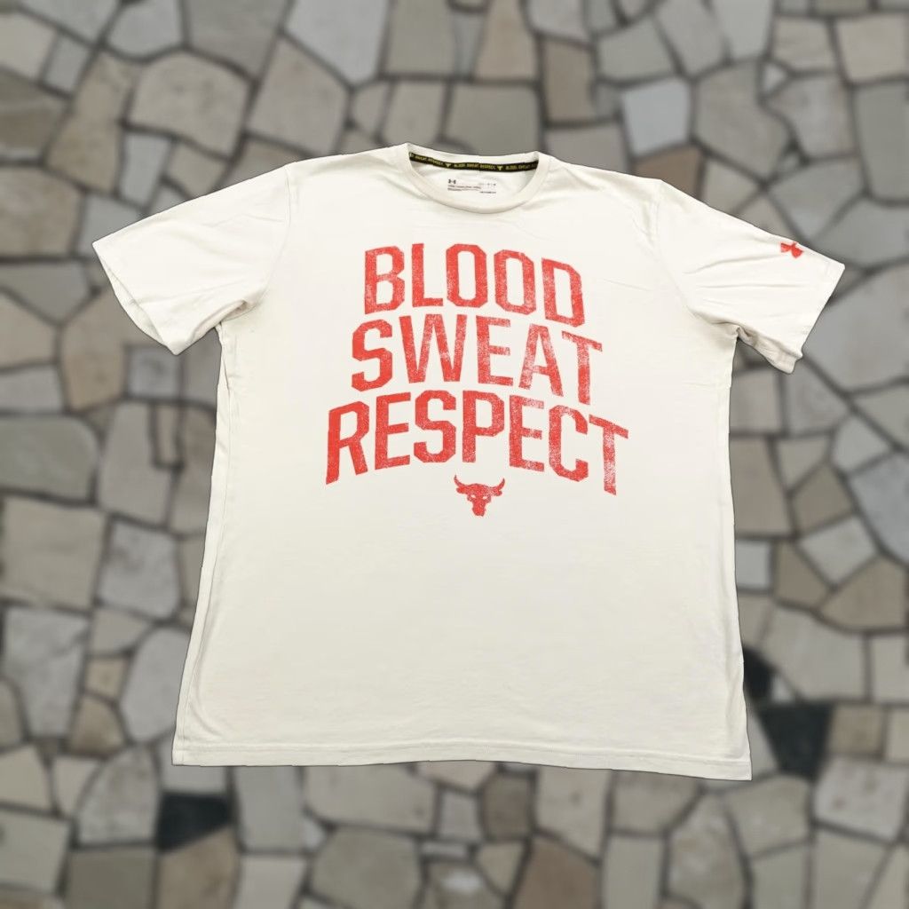 Under Armour Under Armour Shirt Mens Medium Beige Blood Sweat Respect Project Rock Gym Tee Size US M / EU 48-50 / 2 - 1 Thumbnail