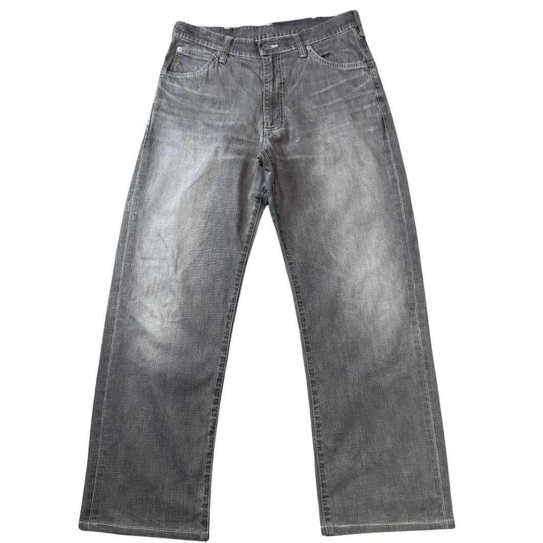 Denim & Co. Vintage Archives Faded Black Jeans Wrangler Wideleg Denim Size US 31 - 1 Thumbnail
