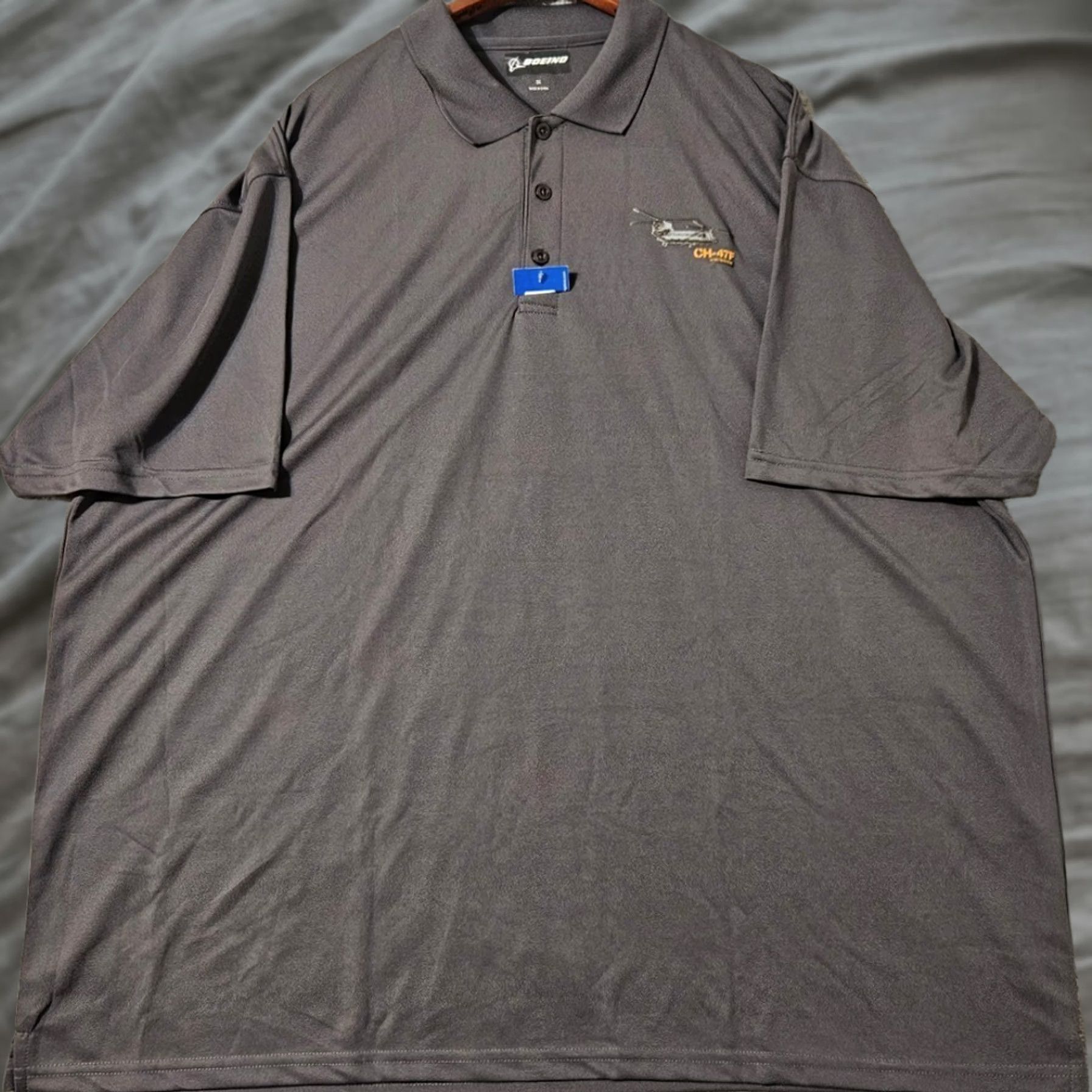 Vintage Boeing CH-47F Chinook Solid Gray Short Sleeve Polo Shirt Mens Size 3XL NWOT Size US XXL / EU 58 / 5 - 1 Thumbnail
