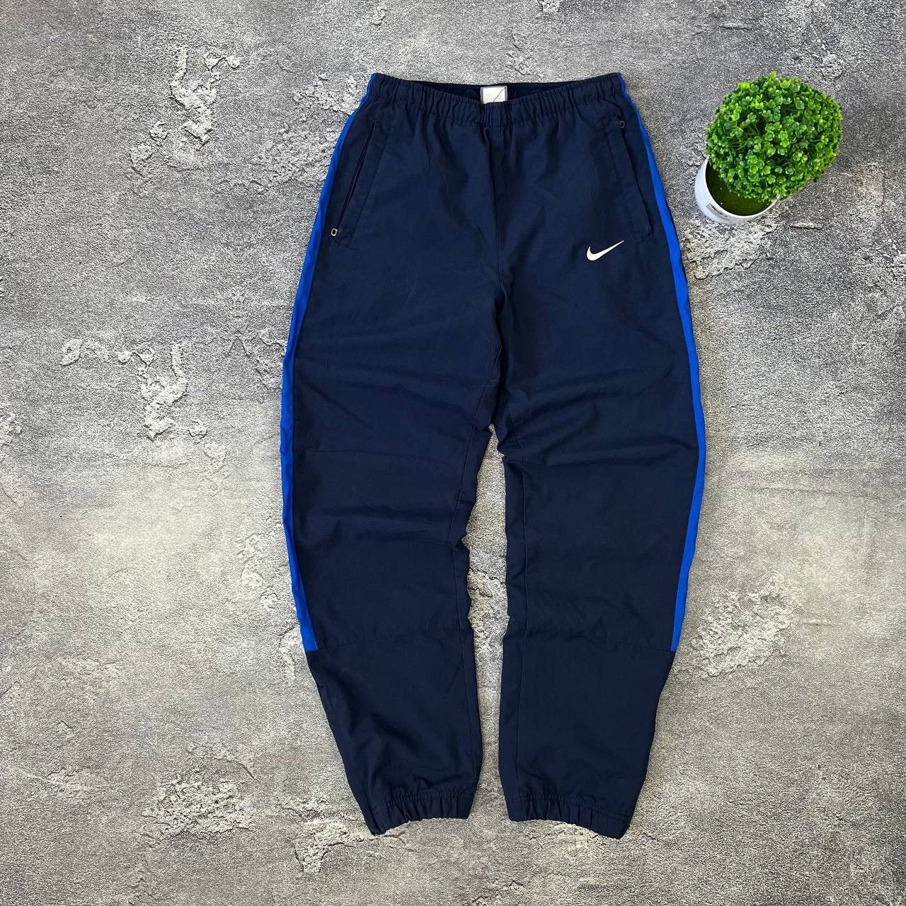 Nike Vintage 90s Nike Blue Zip Baggy Track Pants Sportwear Swoosh Size US 30 / EU 46 - 1 Thumbnail