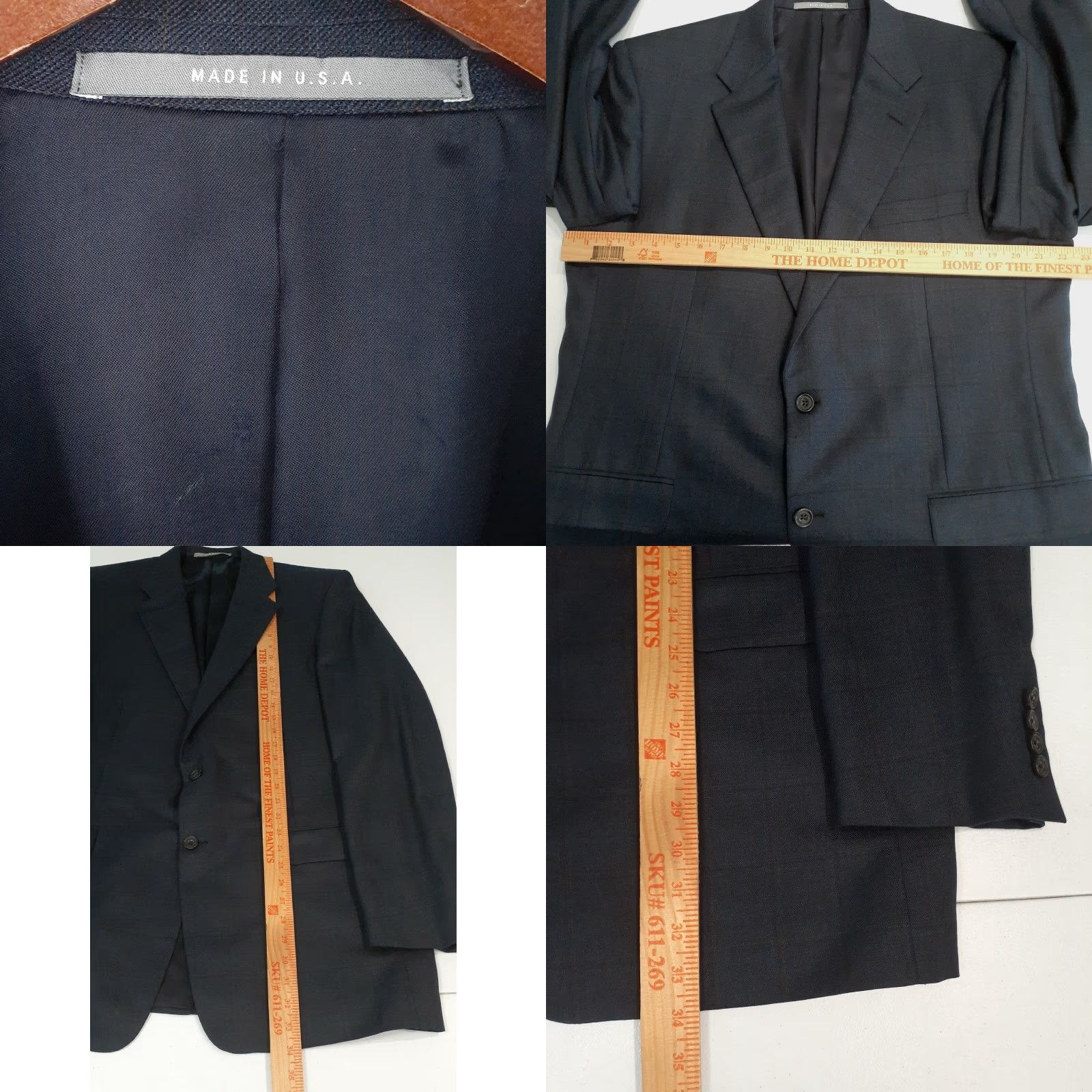 Vintage Hickey Freeman Sport Coat Blue Silk Wool Blend 2 Button Notch Lapel Long 44 Regular Men Size US S / EU 44-46 / 1 - 9 Thumbnail