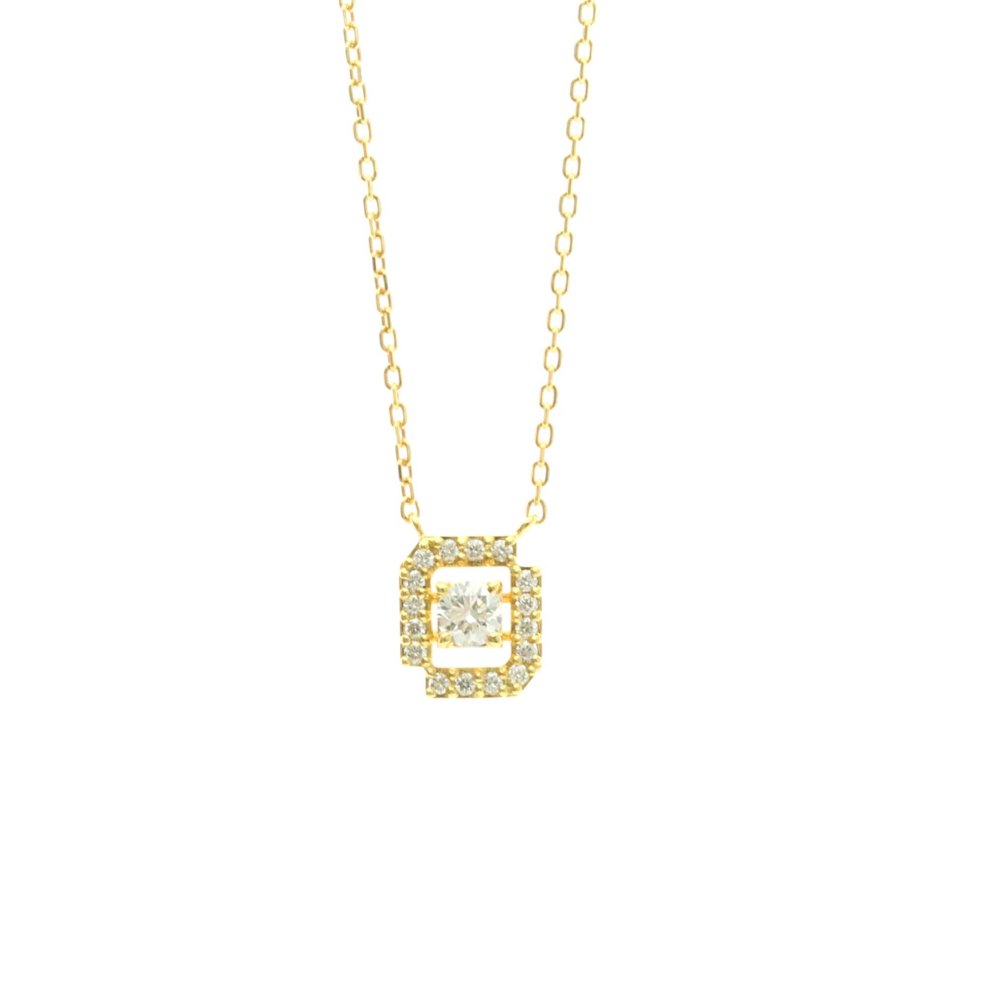 Other Vendome Aoyama Diamond Square Necklace Yellow Gold (18K) Diamond Men,Women Fashion Pendant Necklace (Gold) Size ONE SIZE - 1 Thumbnail