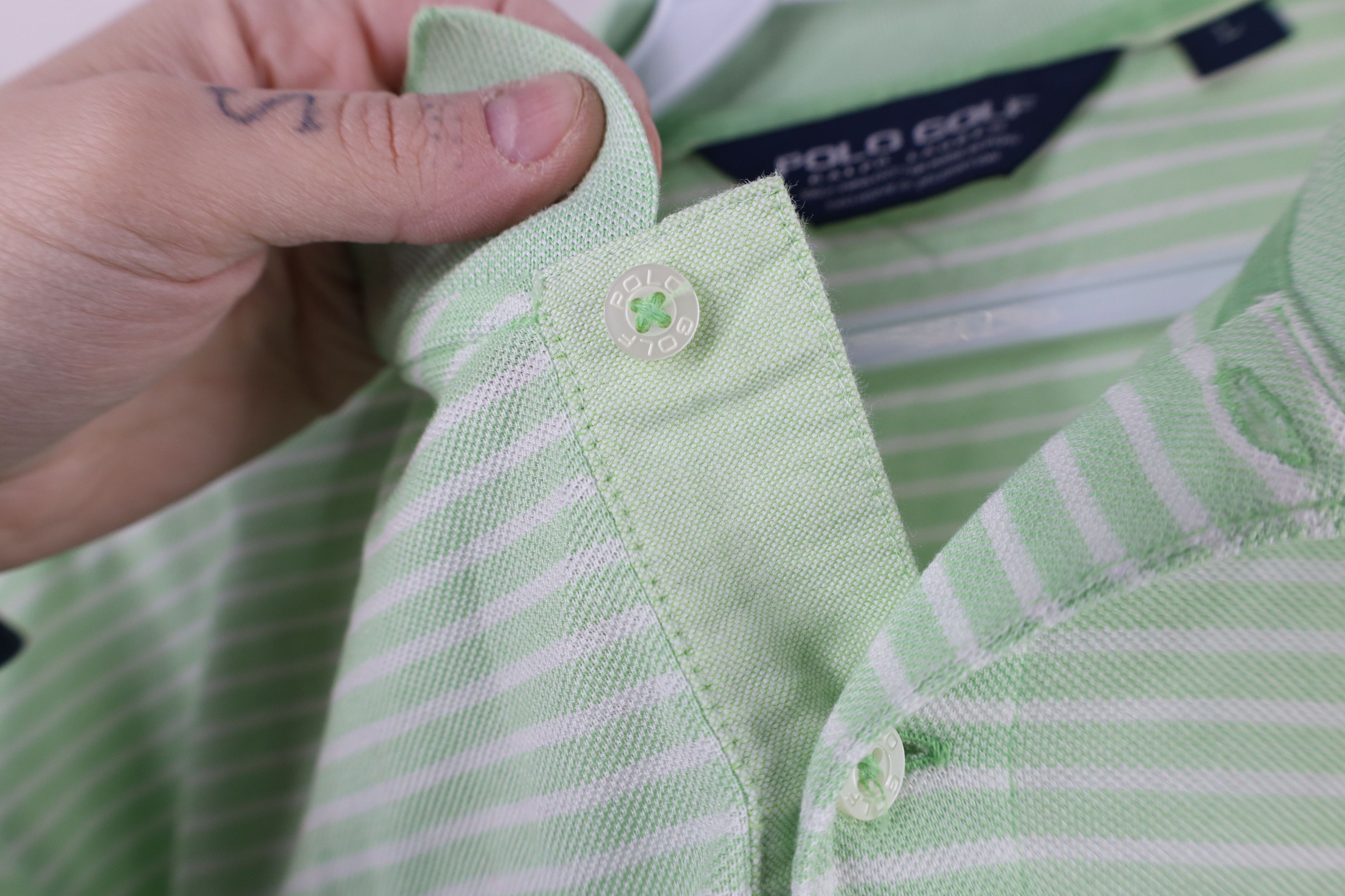 Ralph Lauren × Vintage Polo Golf Ralph Lauren Striped AJGA Bluegrass Junior Polo Size US L / EU 52-54 / 3 - 6 Thumbnail