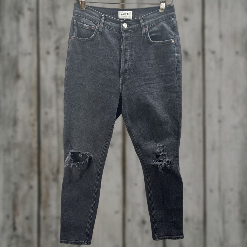 Agolde AGOLDE Jeans Women 28 Black Nico Straight High Rise Denim Dark Wash Size 28" / US 6 / IT 42 - 1 Thumbnail