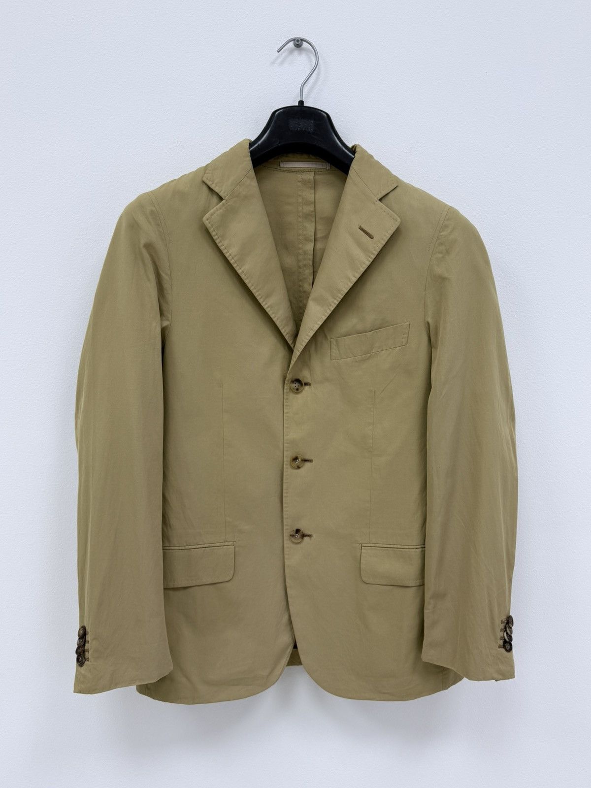 Caruso Raffaele Caruso Cotton Olive Khaki 2 Piece Suit Size EUR 48 Size 38R - 2 Thumbnail