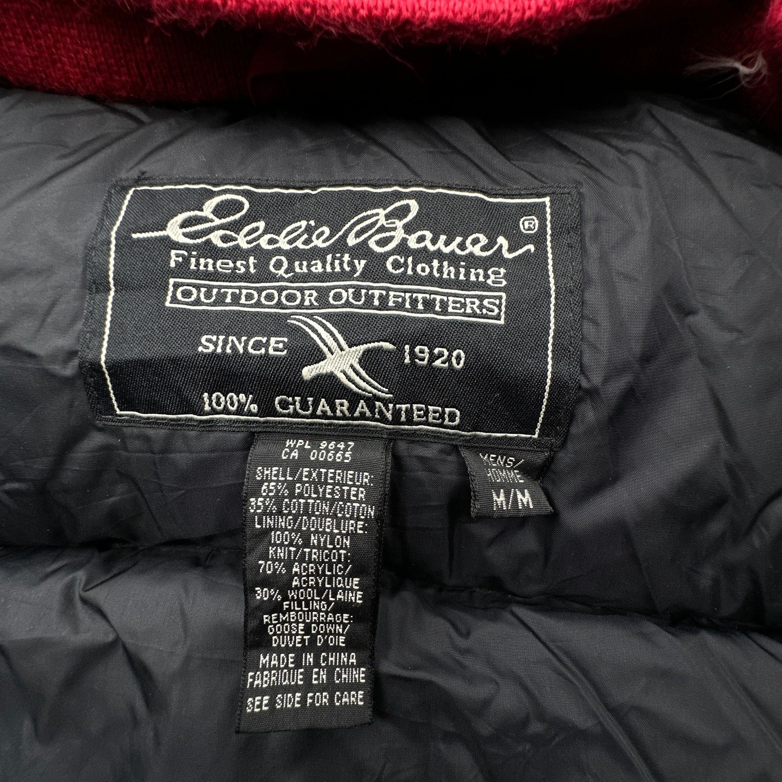 Eddie Bauer Eddie Bauer 0297 Goose Down Jacket Men Medium Red Black Size US M / EU 48-50 / 2 - 2 Thumbnail