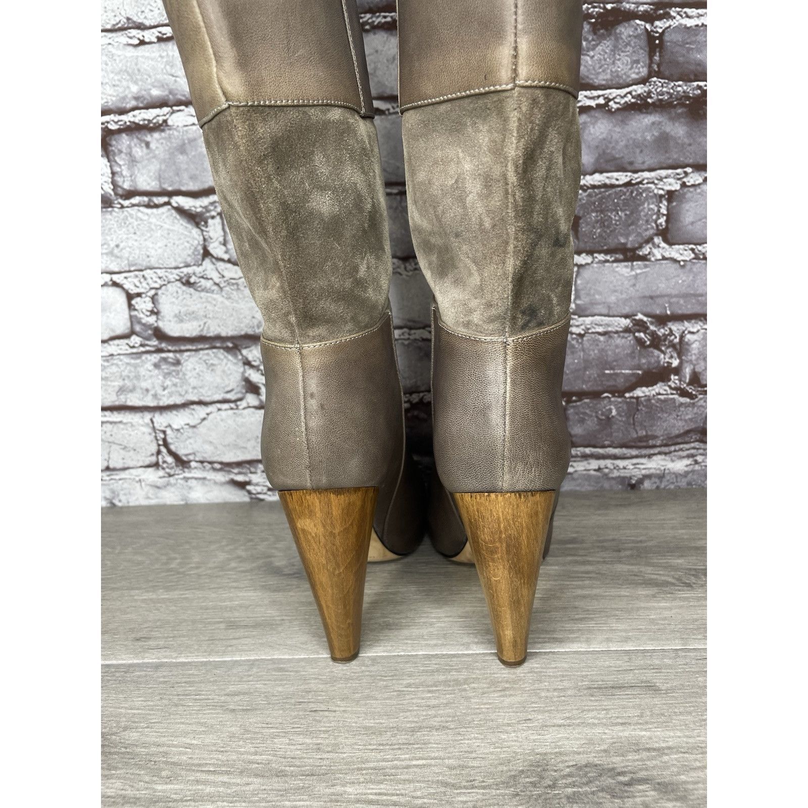 Loeffler Randall Loeffler Randall Grey Leather Suede Tall Riding Heel Boots W Size US 9.5 / IT 39.5 - 7 Thumbnail
