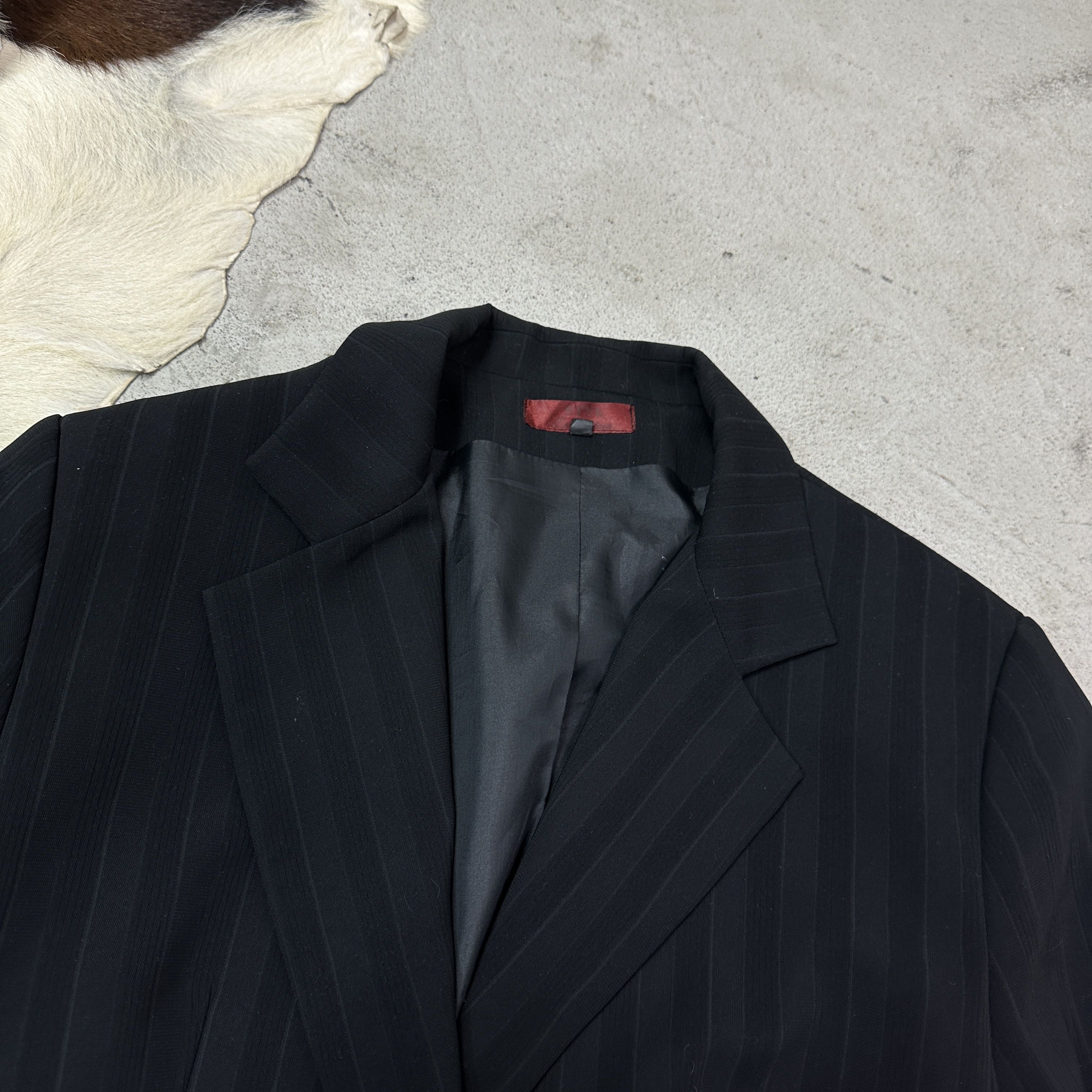 Vintage Vintage Avant Garde Classy Pinstripe Buckled Blazer Y2K Size L / US 10 / IT 46 - 5 Thumbnail