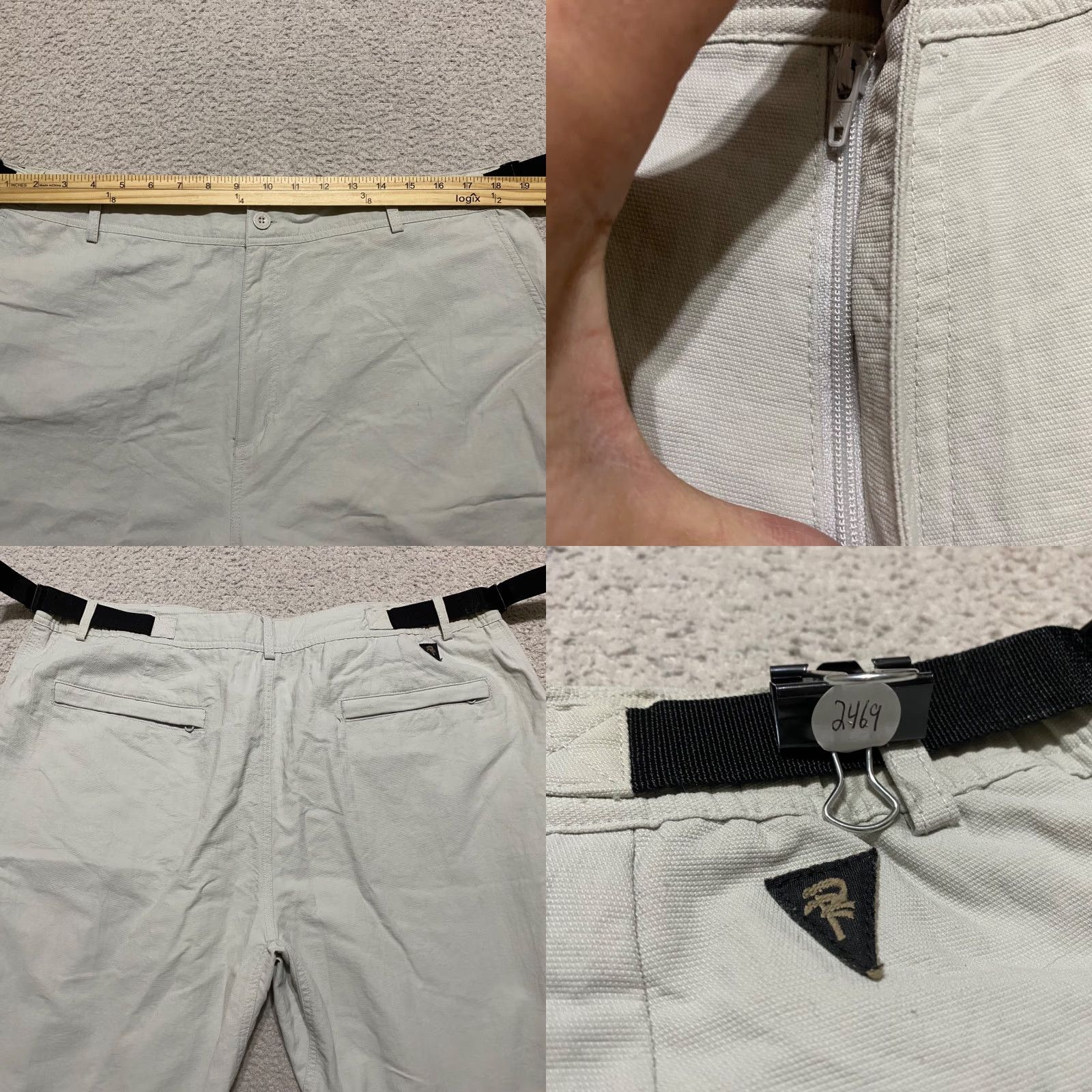 Vintage Riders Rail Riders Mens XL Pants Beige Relaxed Straight Chino Nylon Outdoor Casual Travel Pockets Logo Button Size US 36 / EU 52 - 8 Thumbnail
